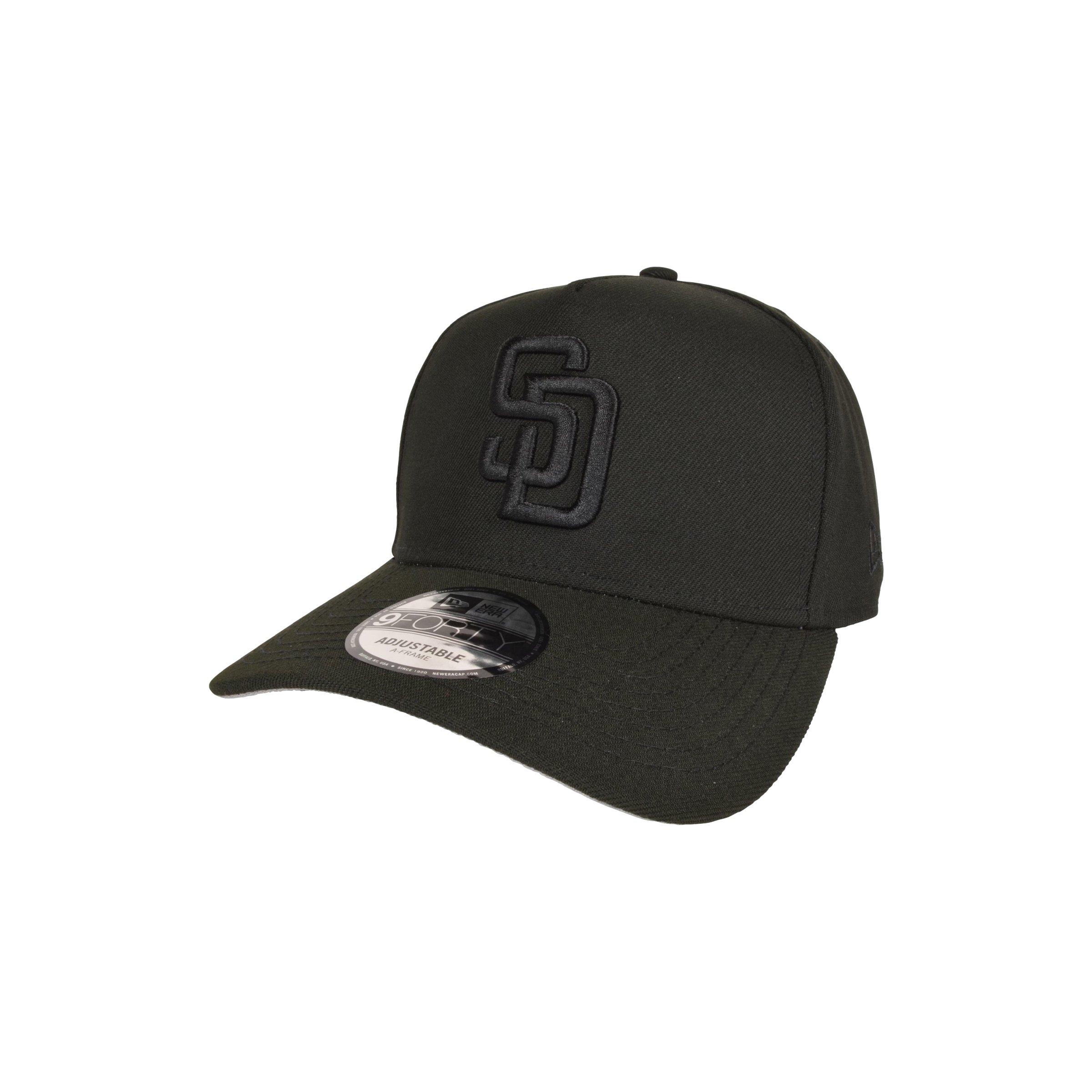 New Era San Diego Padres 9FORTY Adjustable Hat - Triple Black - BLACK Thumbnail View 1