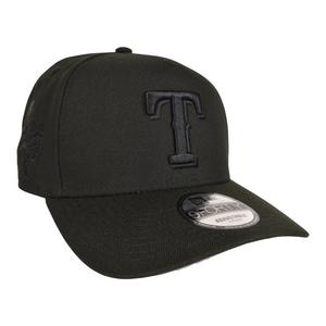 New Era Texas Rangers 9FORTY A-Frame Snapback Hat-Triple Black