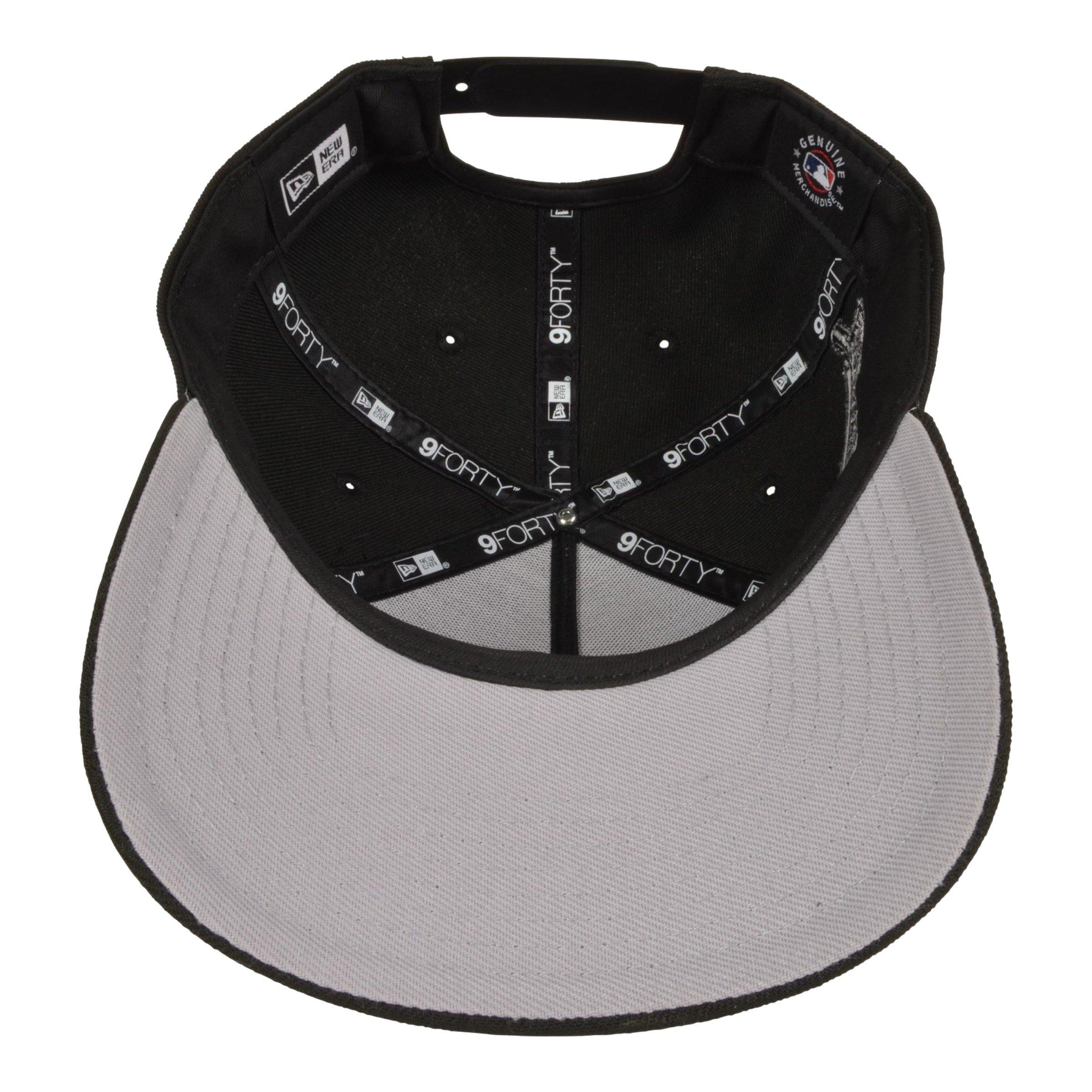New Era Texas Rangers 9FORTY A-Frame Snapback Hat - Triple Black - BLACK Thumbnail View 4