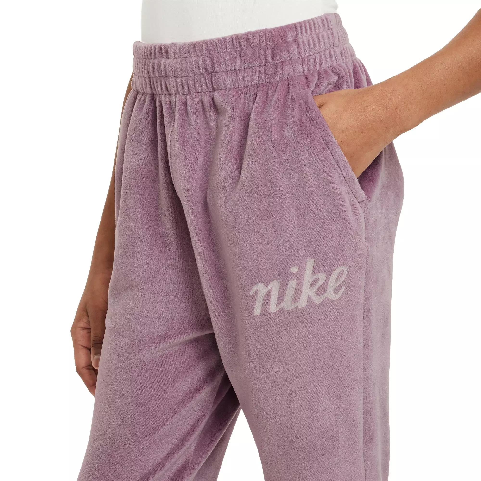 Nike Big Girls' Sportswear Velour Pants - PINK
