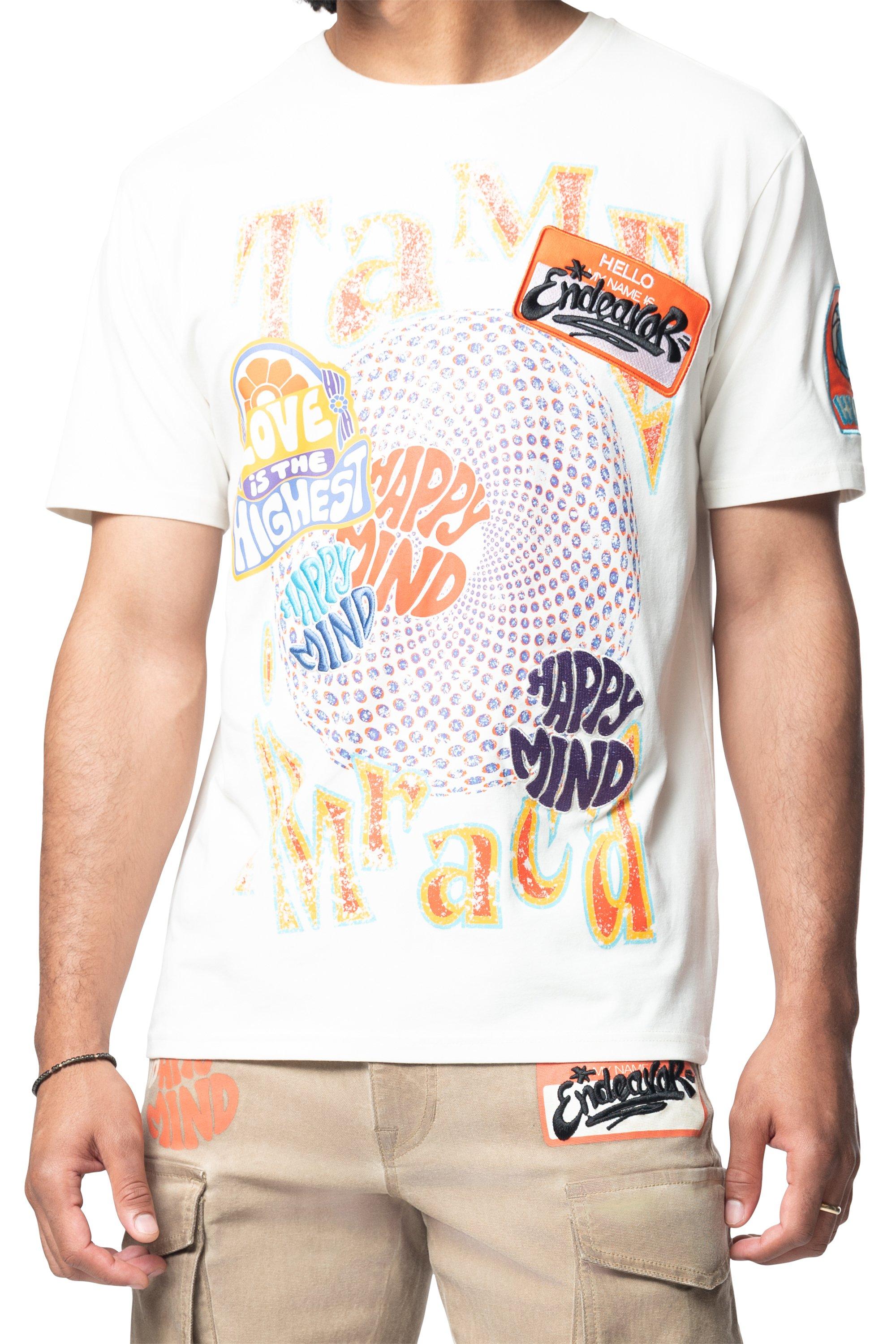 Smoke Rise Men's Groovy Tee - CREAM Thumbnail View 1