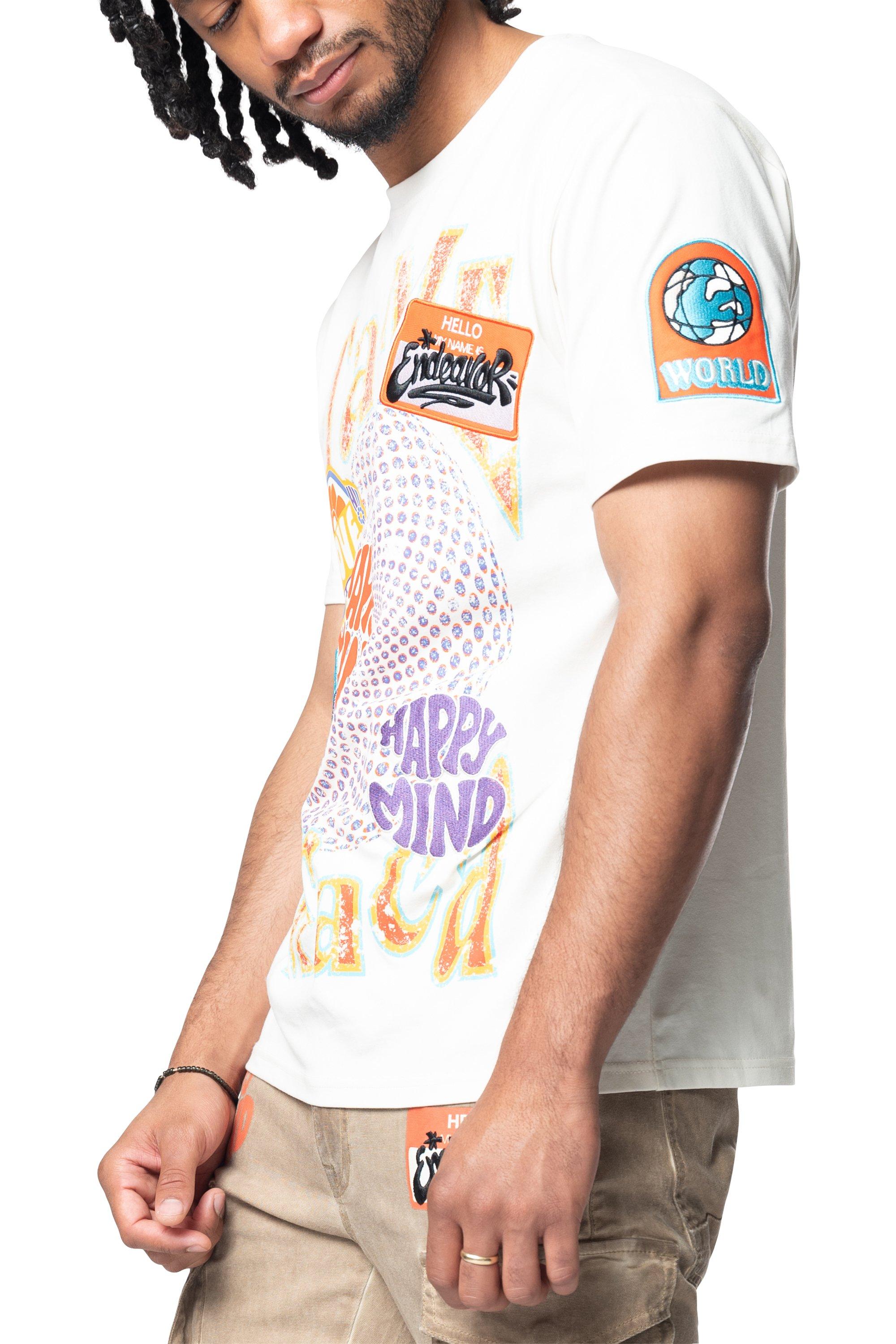 Smoke Rise Men's Groovy Tee - CREAM Thumbnail View 3