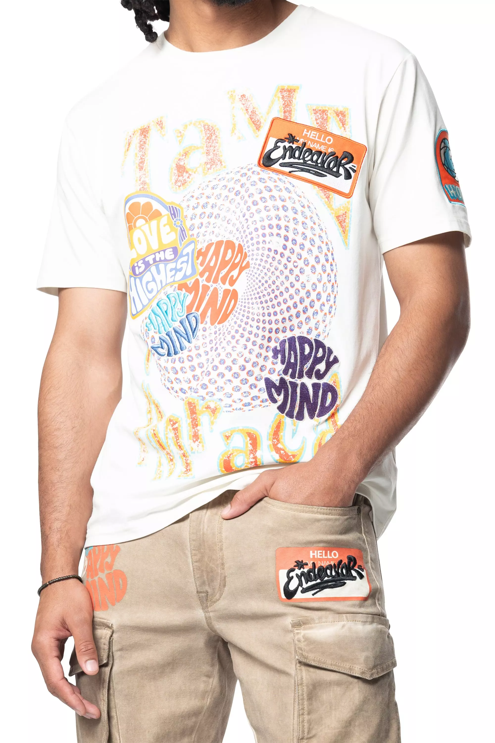 Smoke Rise Men's Groovy Tee - CREAM