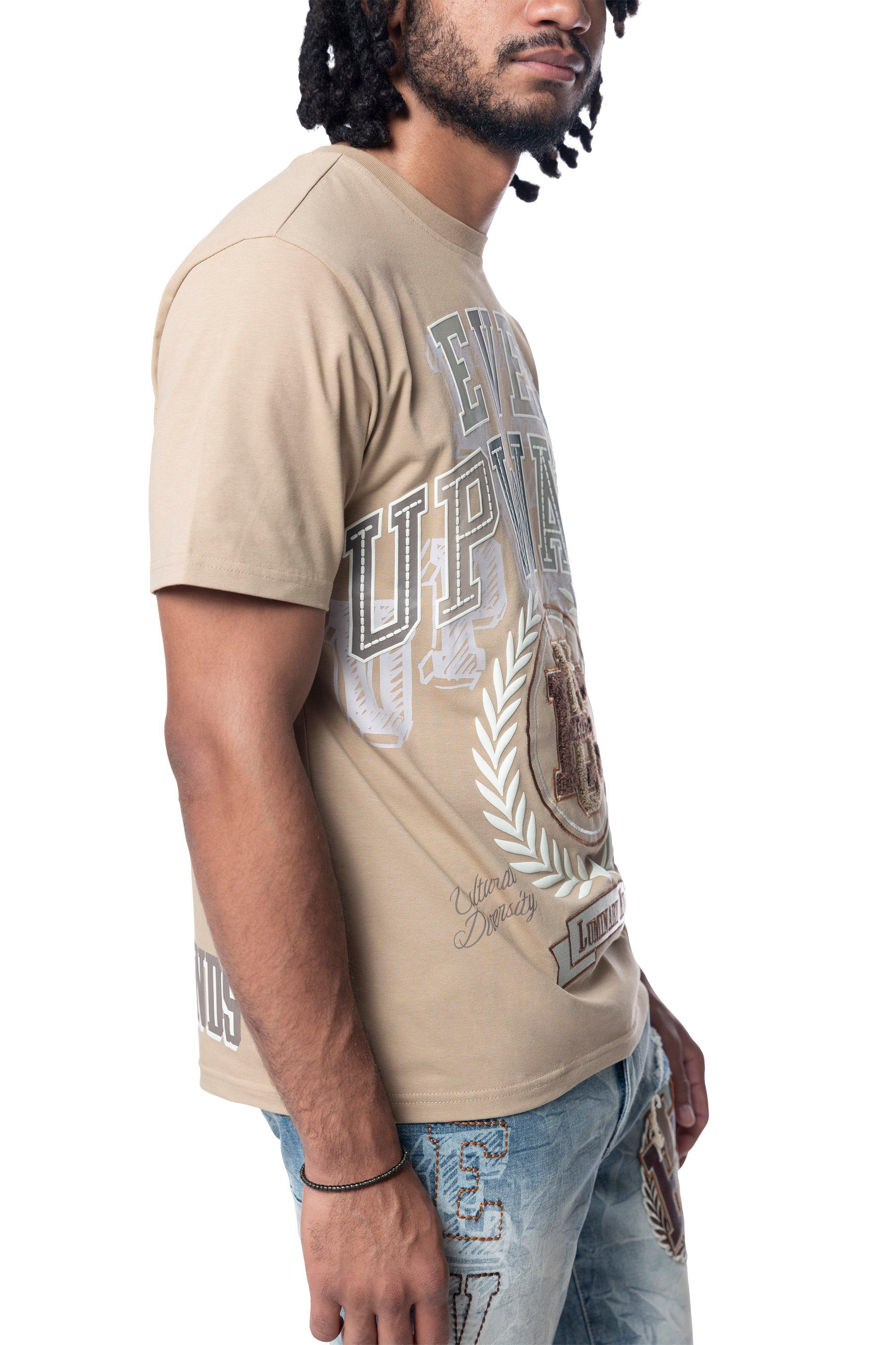 Smoke Rise Men's Varsity Tee - Beige - TAN Thumbnail View 3
