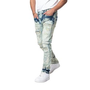 Smoke Rise Men's Slim Fit Heavy Vintage Denim Jeans - Orion Blue