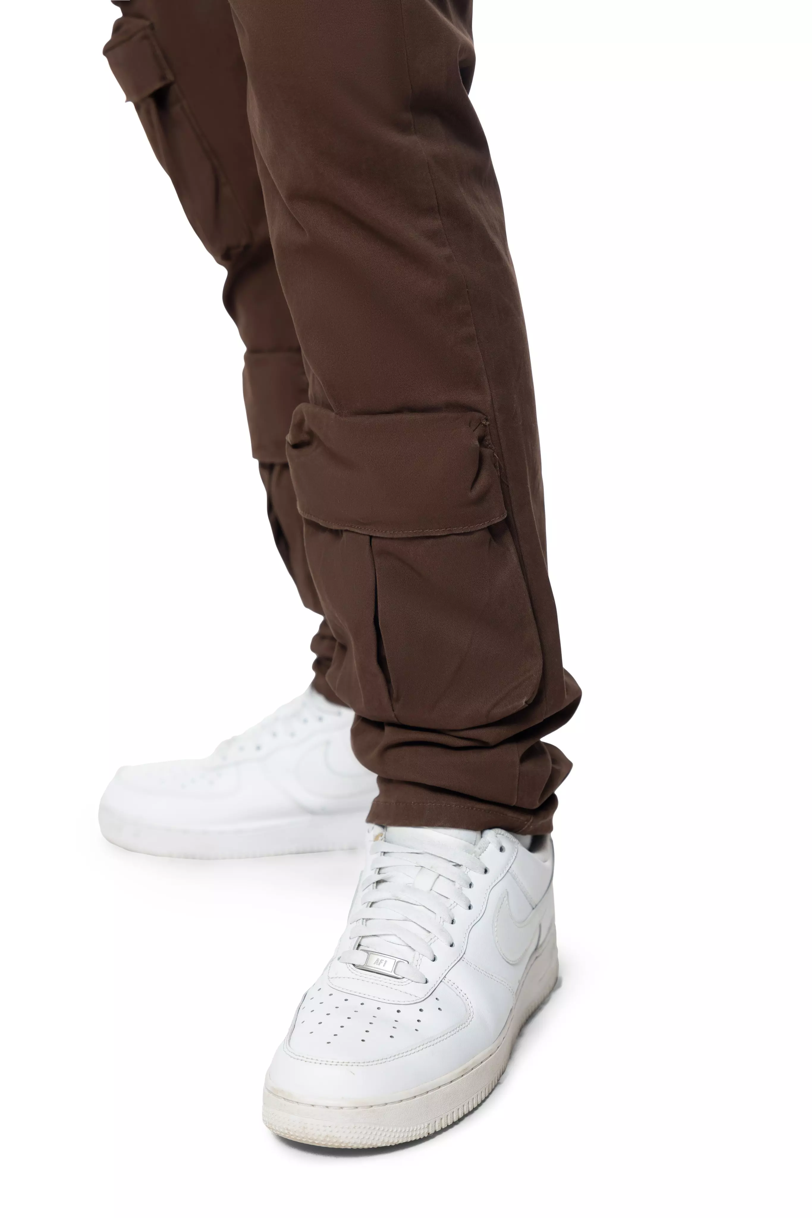 Smoke Rise Men's Slim Fit Cargo Twill Pants - Bison - BROWN