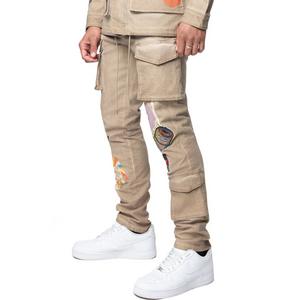 Smoke Rise Men's Slim Fit Groovy Doodle Cargo Pants