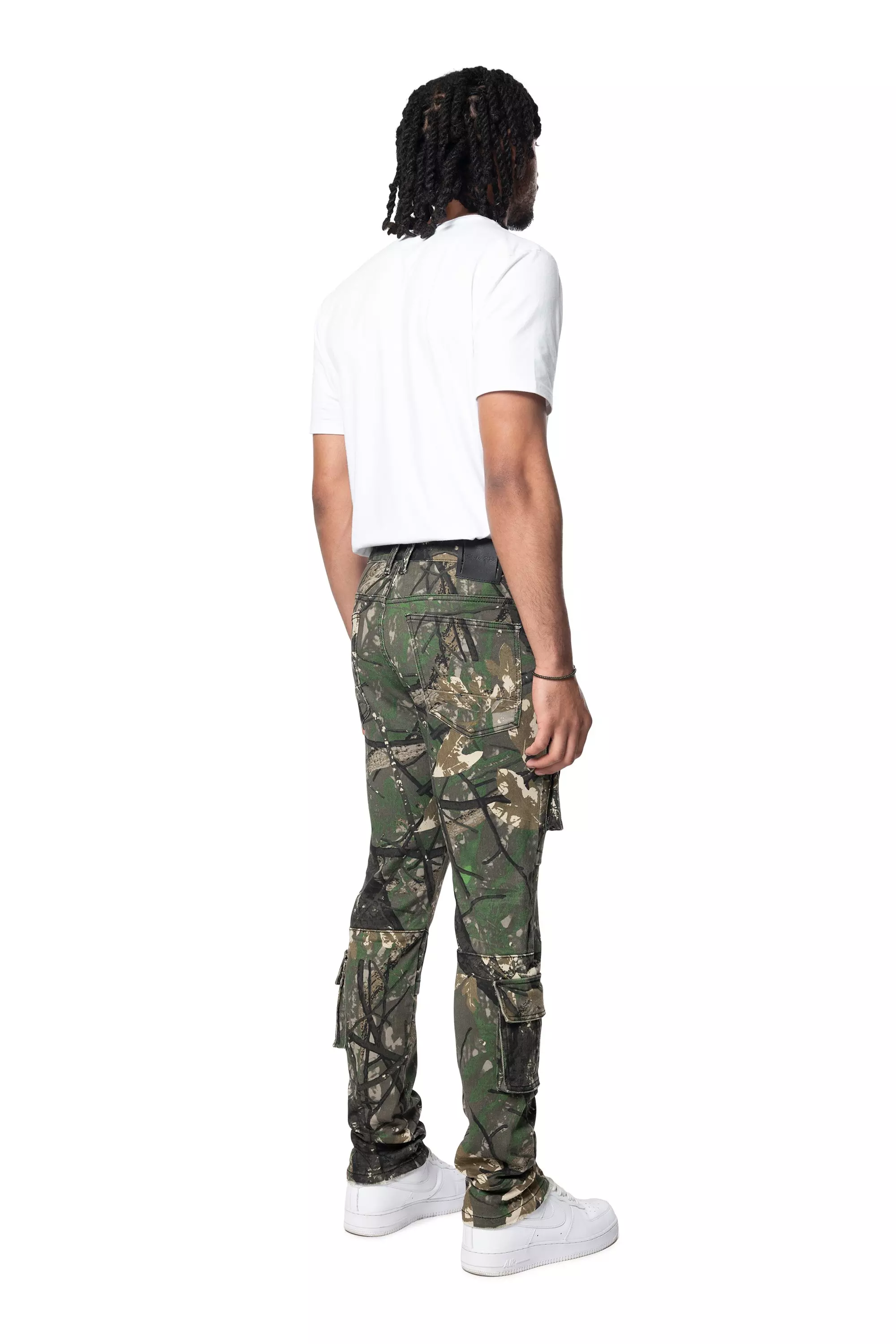 Smoke Rise Men's Slim Fit Utility Pocket Pants - Tree Camo - OLIVE
