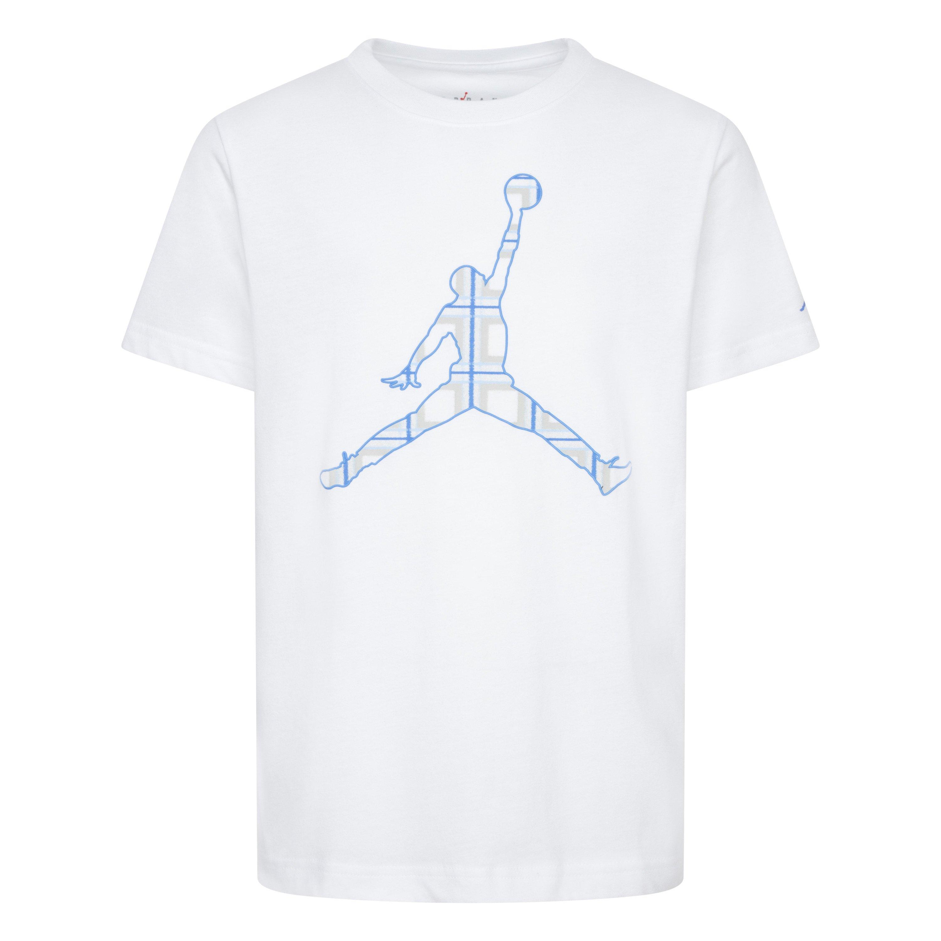 Jordan Big Boys' Plaid Tee - White - WHITE