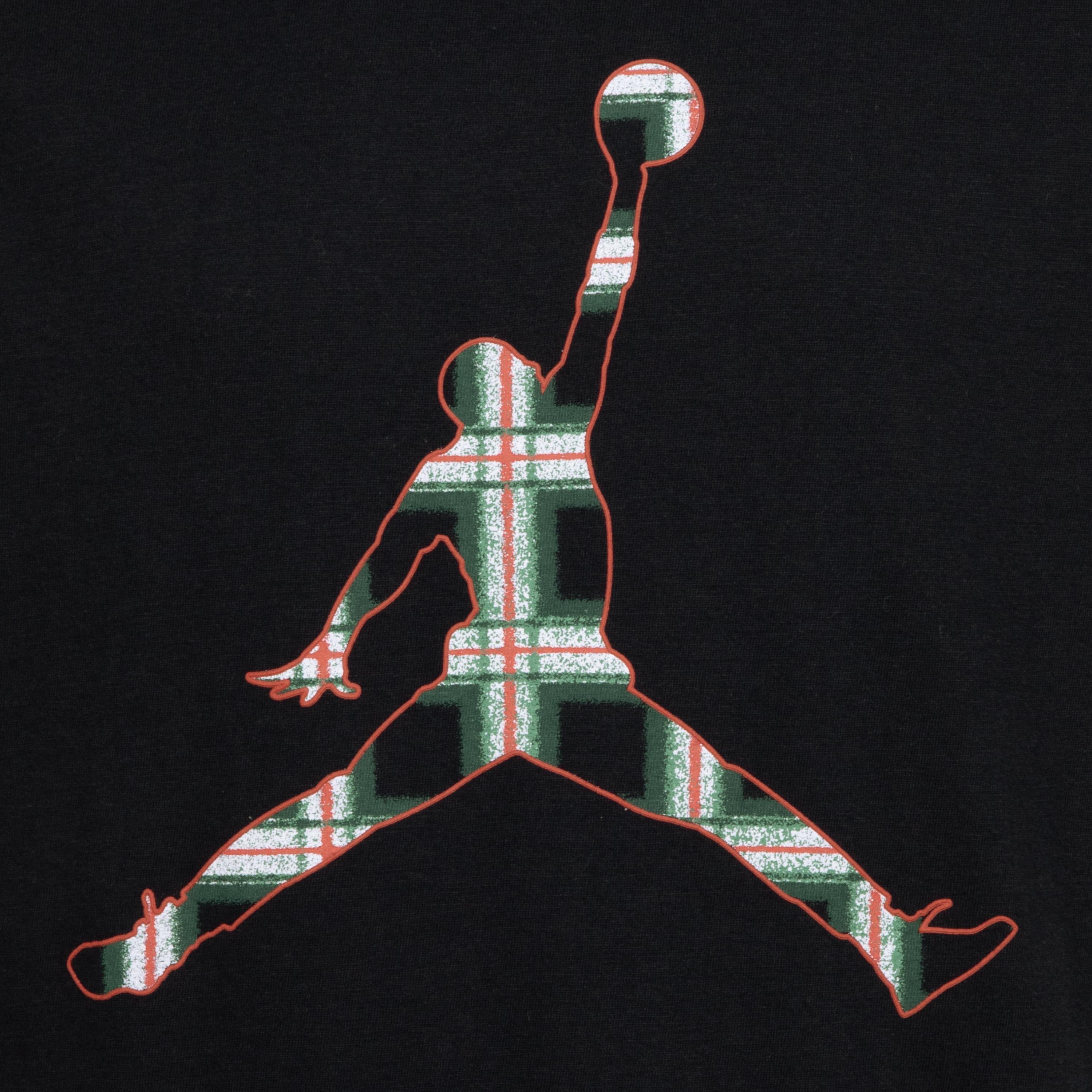 Jordan Plaid Big Boys' Black Tee