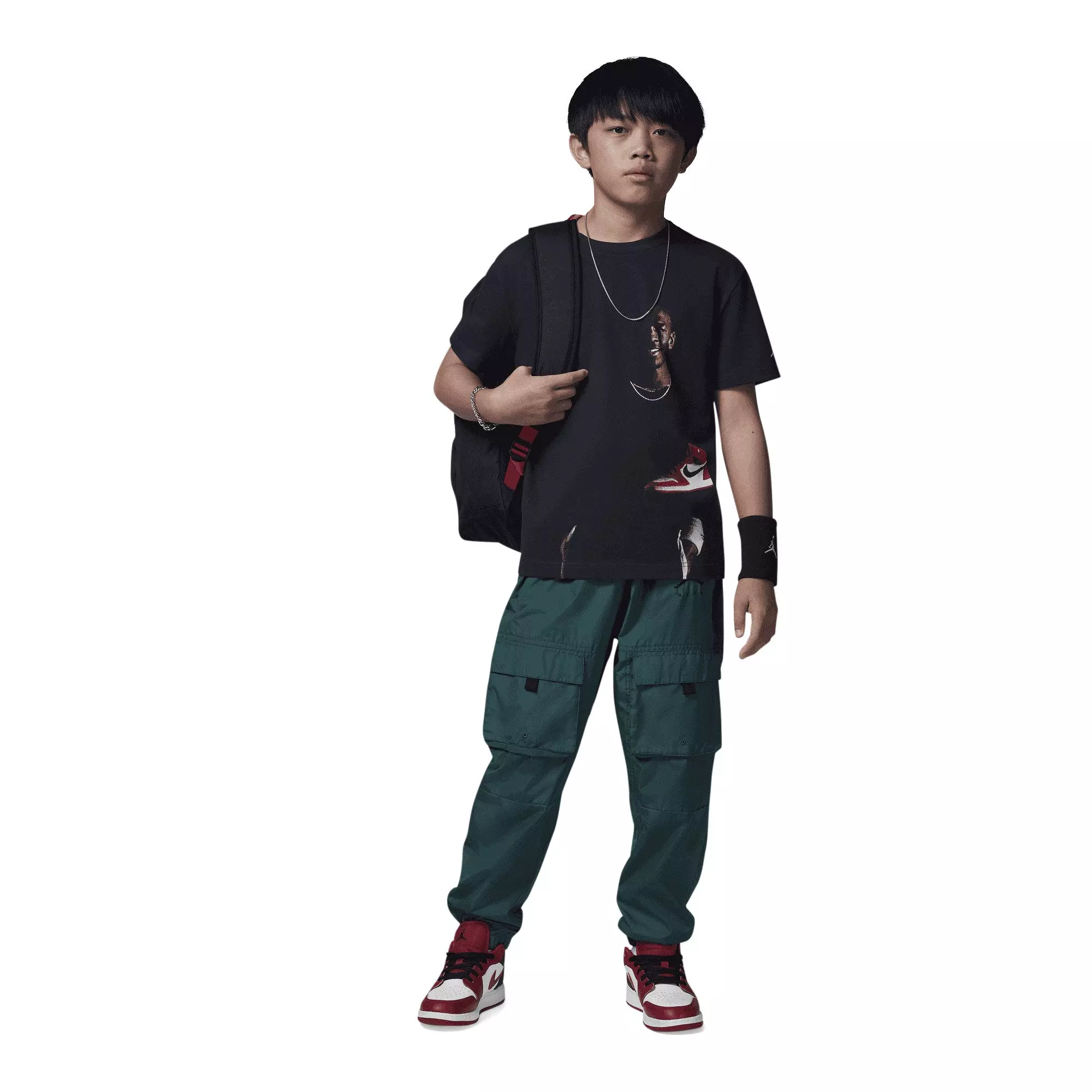 Jordan Big Boys' J Day Tee - Off Noir - BLACK