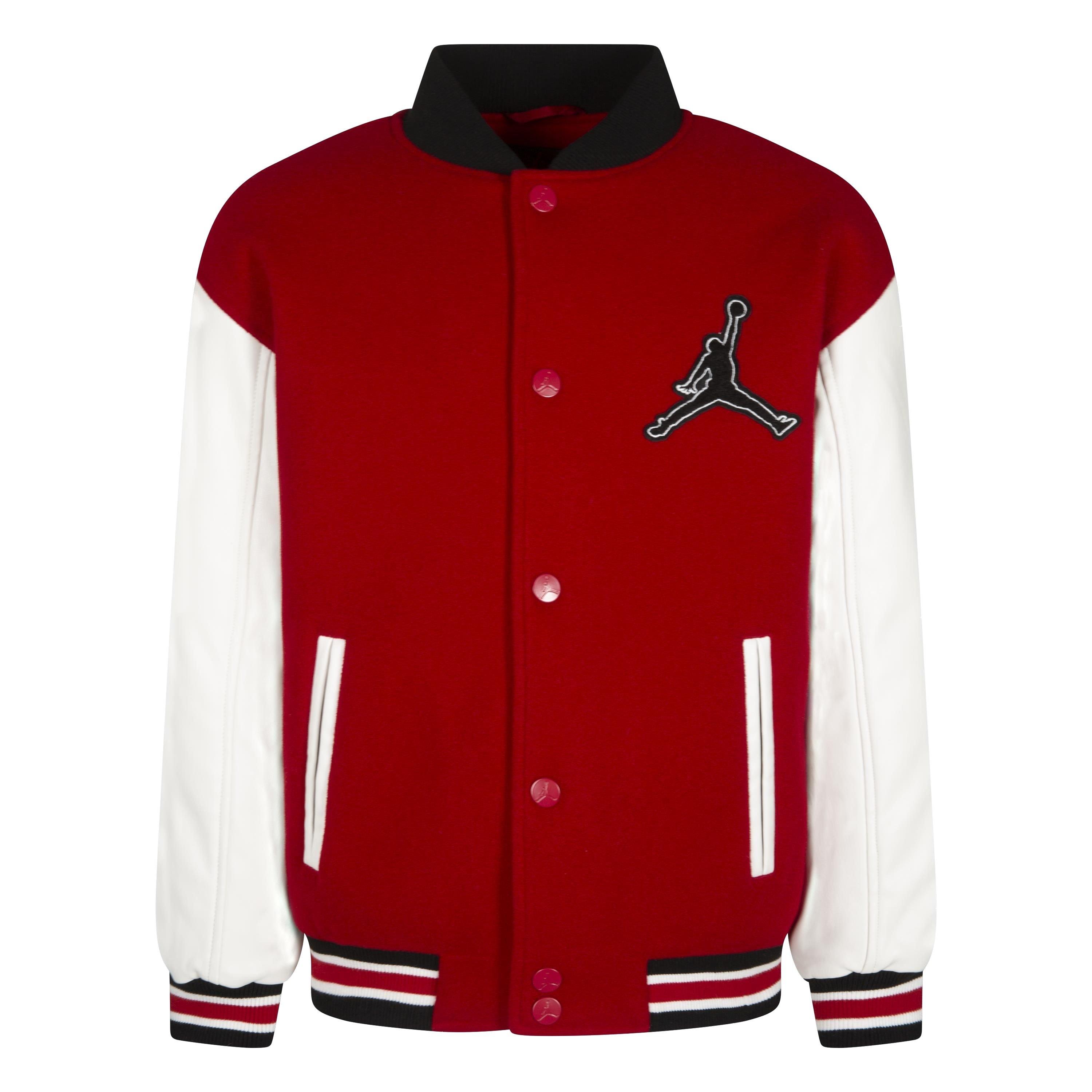 Jordan Big Boys' Varsity Jacket - Red/White - RED/WHITE