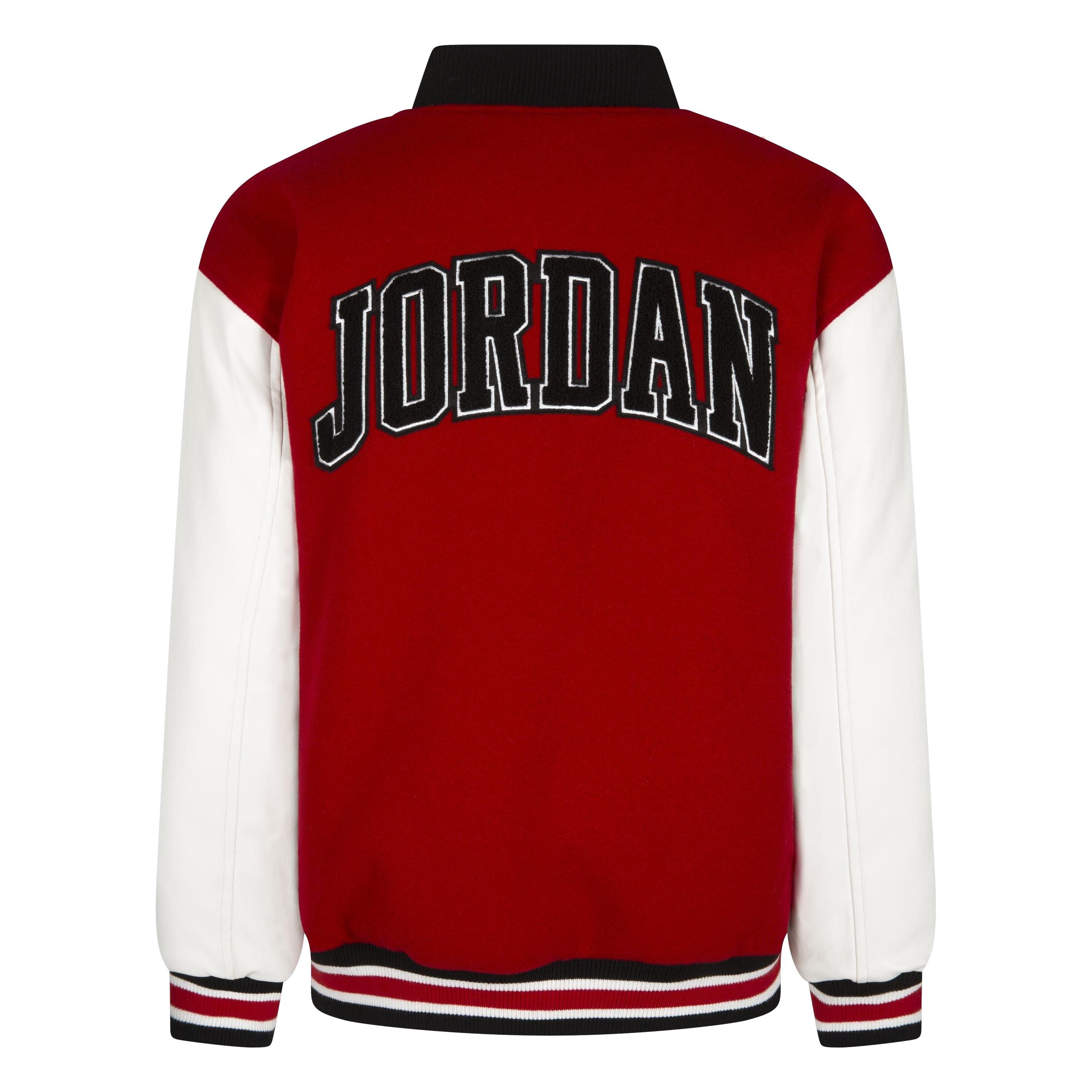 Jordan Big Boys Varsity Jacket Red White