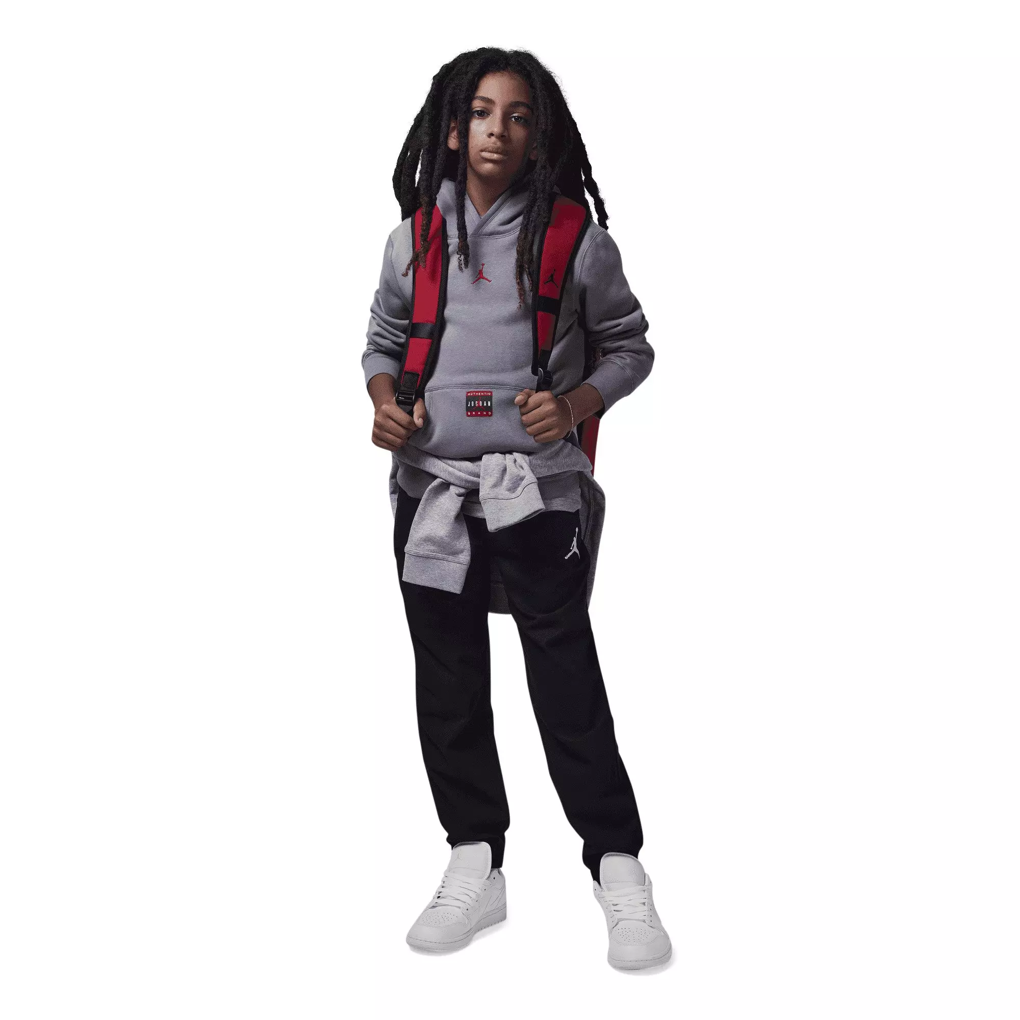 Jordan Big Boys' J Day Flight Hoodie - Pewter - GREY