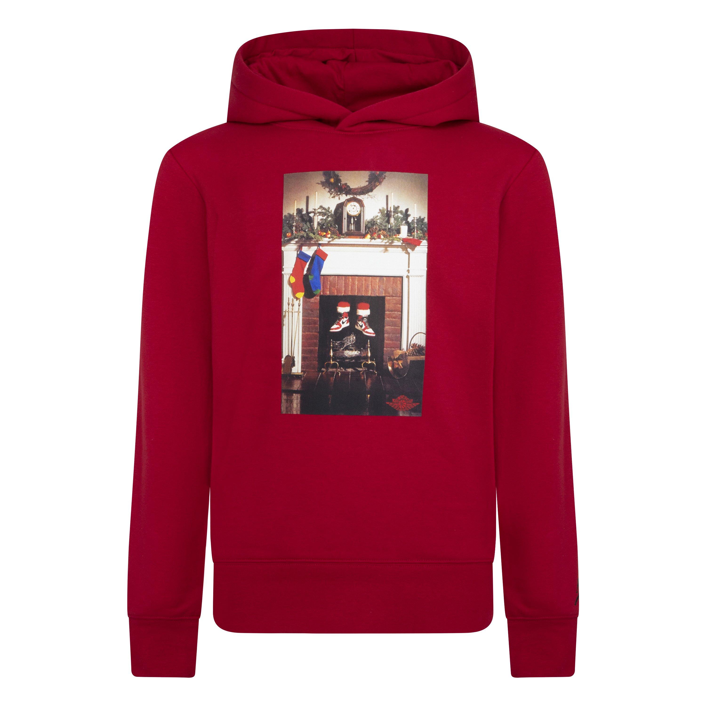 Jordan Big Boys' AJ1 Hoodie - Christmas Red - RED