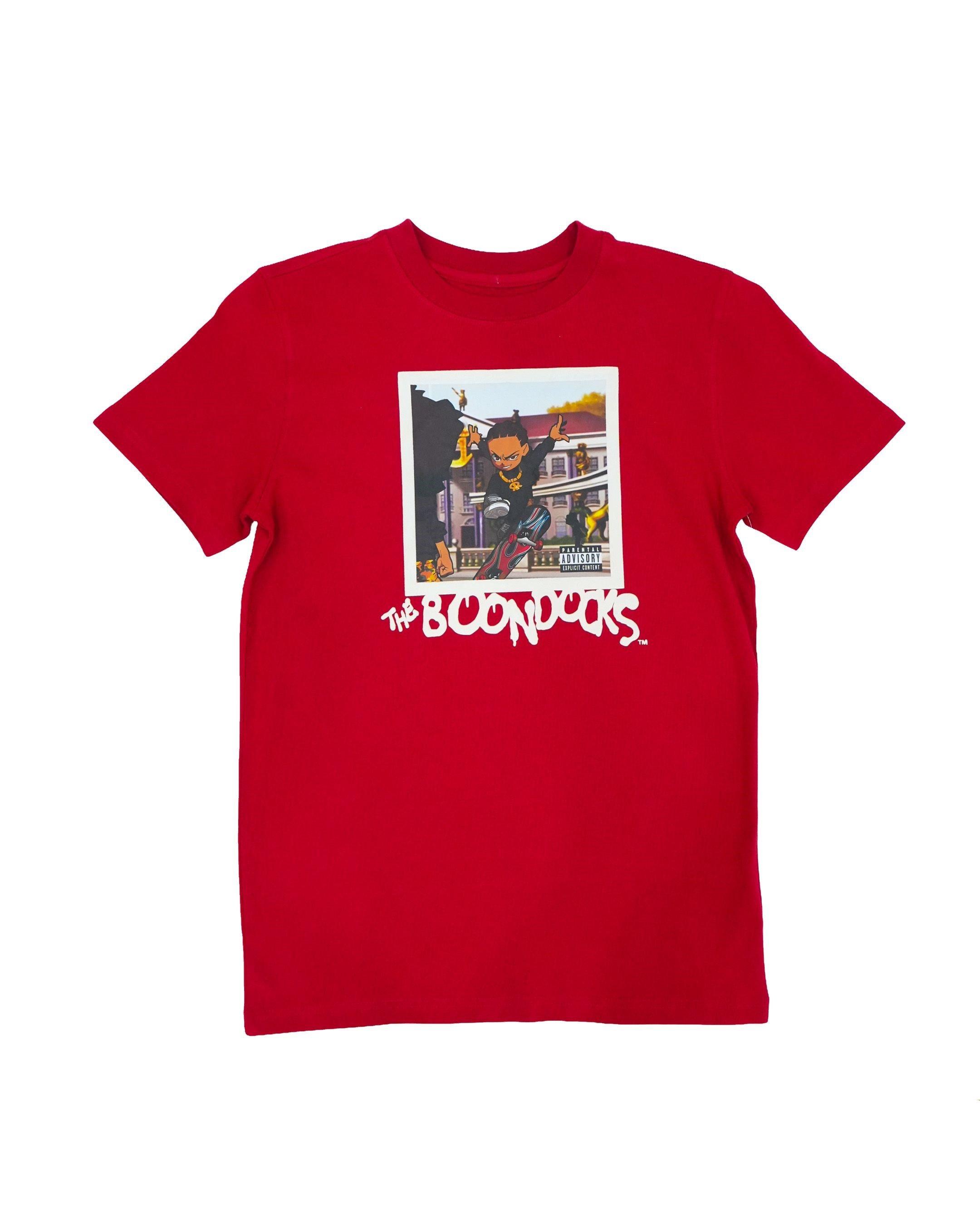 Boondocks Big Boys' Graphic Crew Neck Short Sleeve Tee - Red
