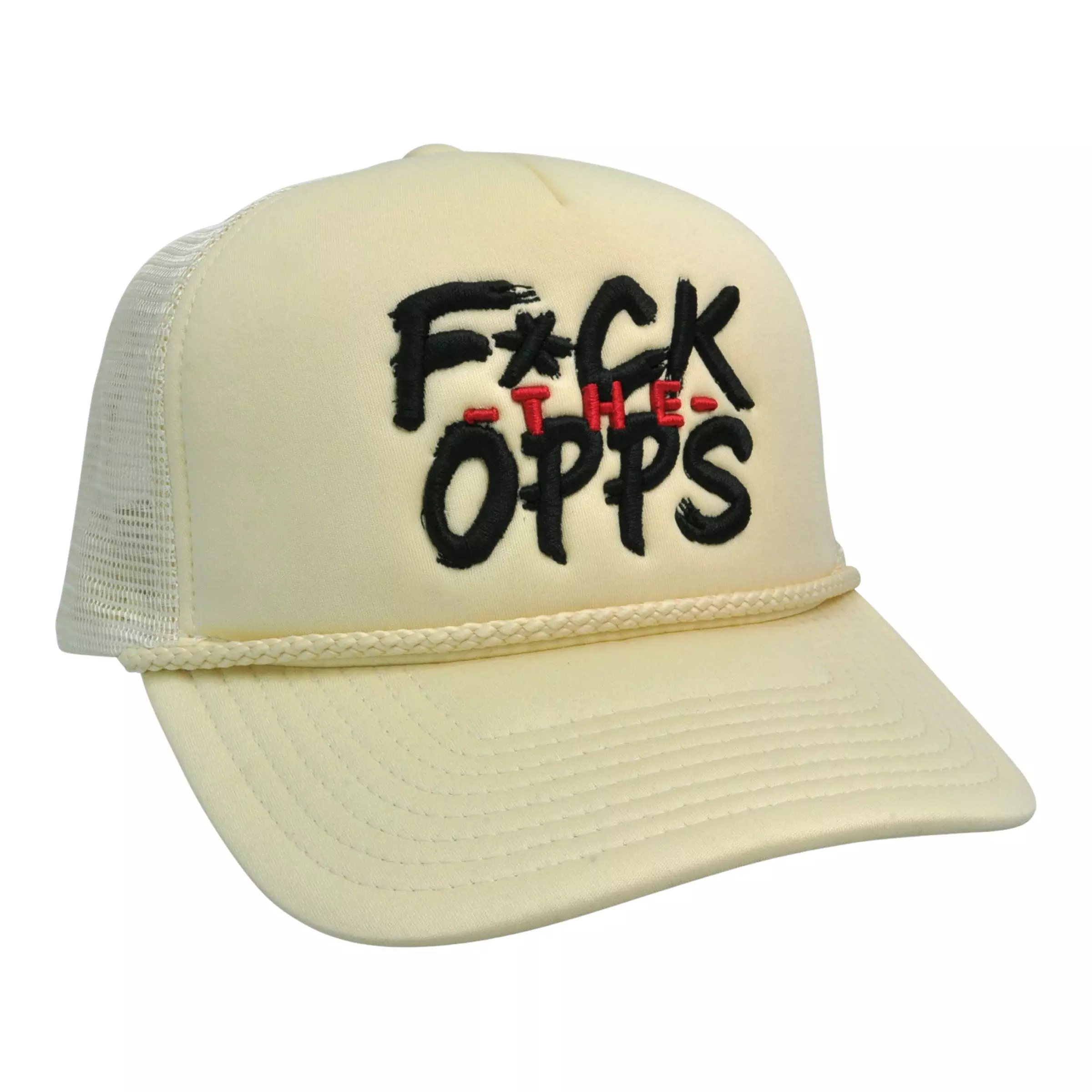 Field Grade F*cks The Opps Trucker Snapback-Sand - CREAM