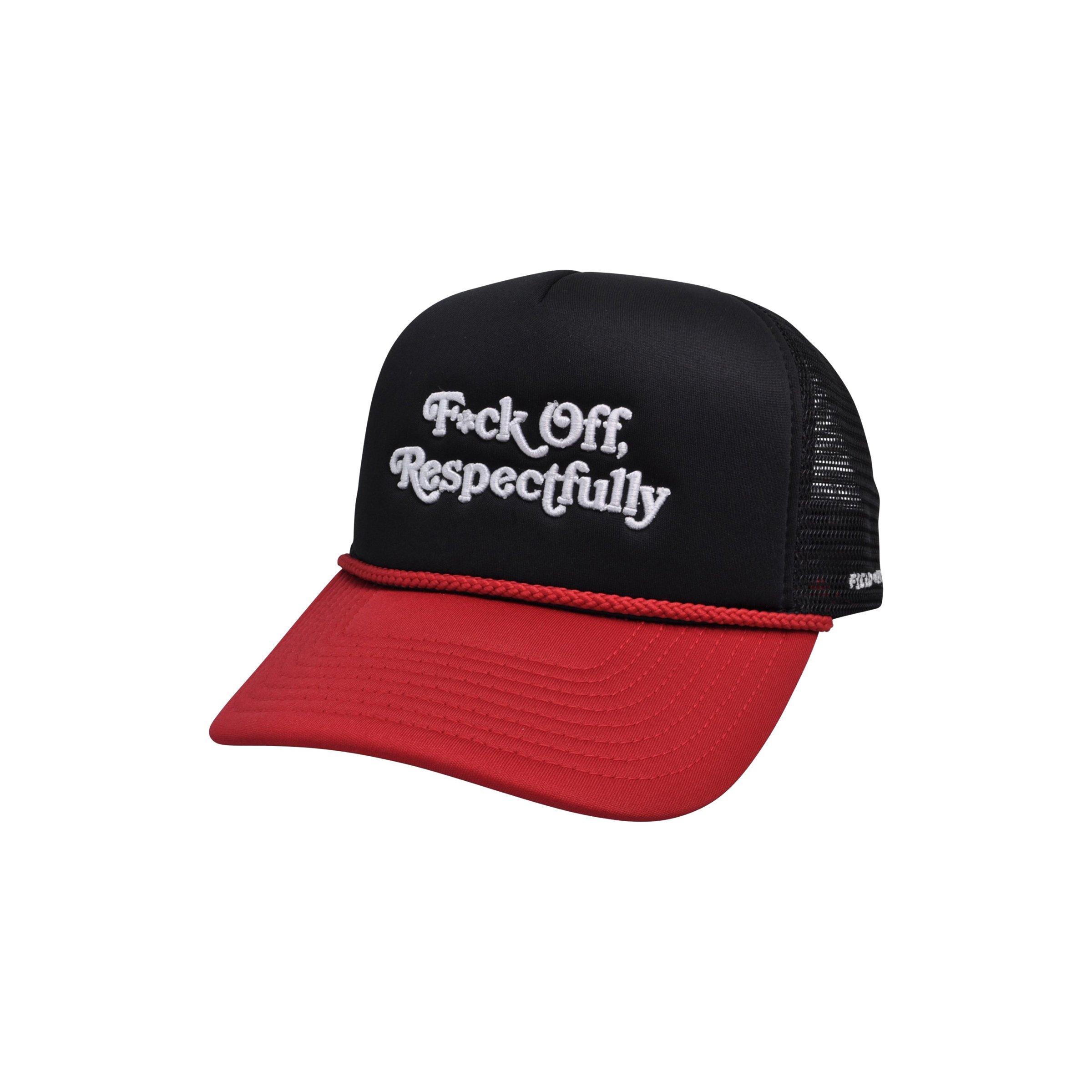 Field Grade Respectfully Trucker Snapback-Black/Red - BLACK/RED Thumbnail View 1