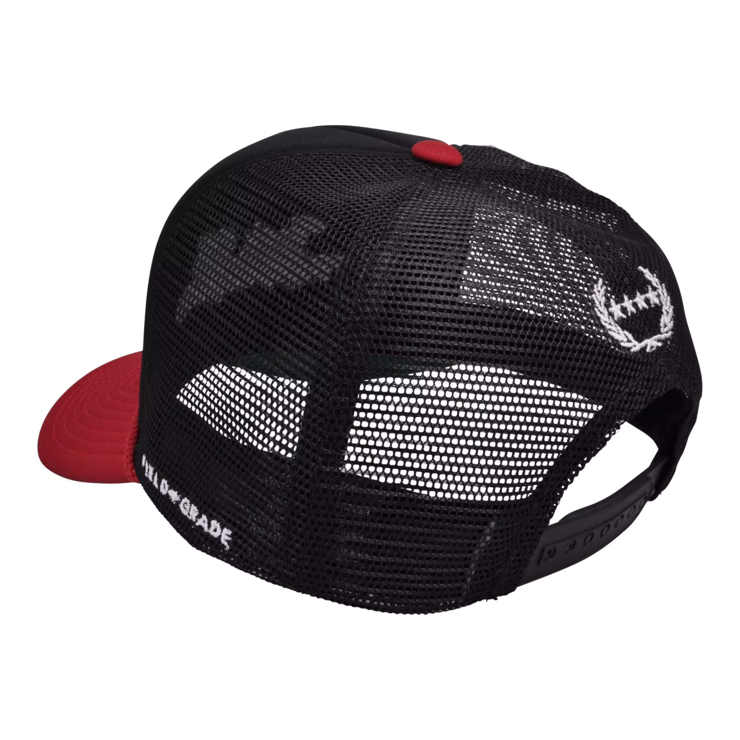 Field Grade Respectfully Trucker Snapback-Black/Red - BLACK/RED