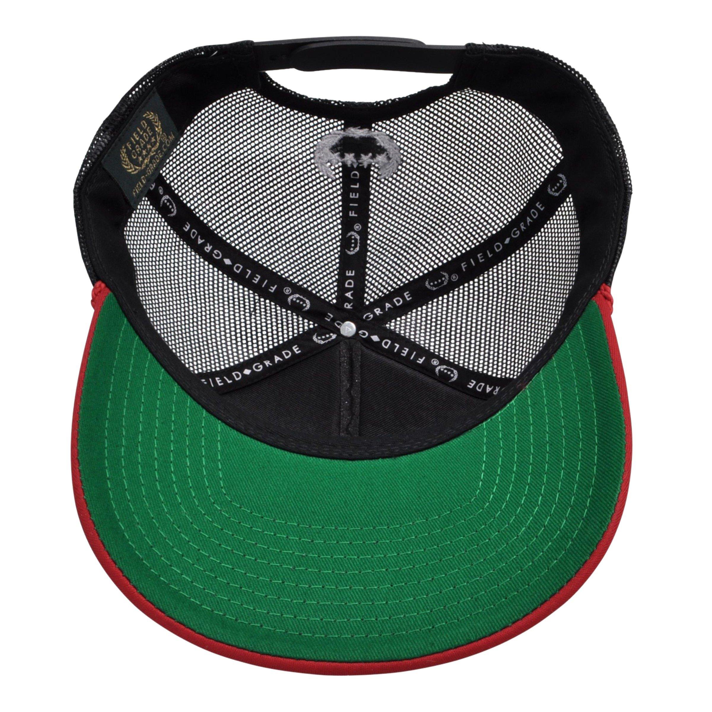 Field Grade Respectfully Trucker Snapback-Black/Red - BLACK/RED Thumbnail View 4