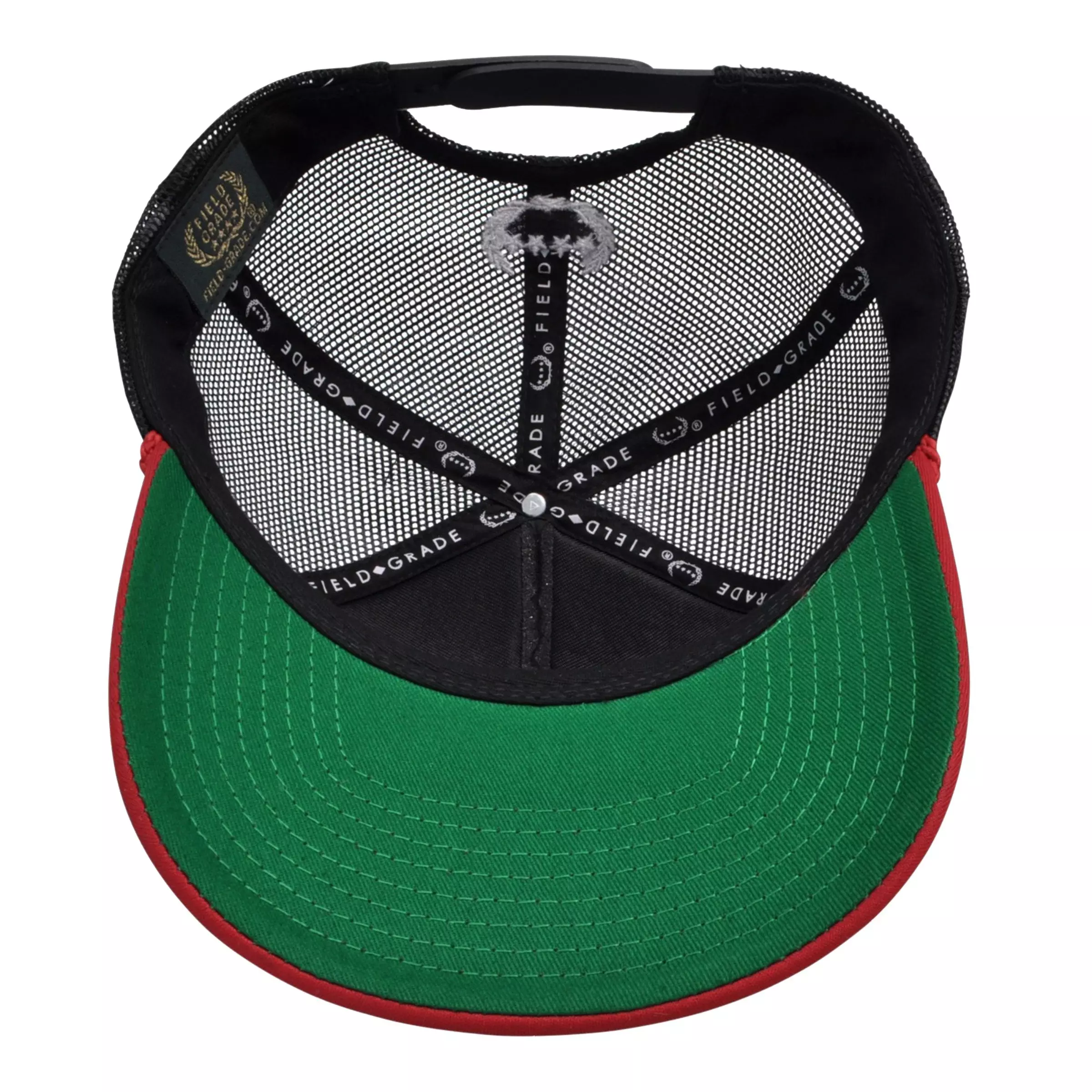 Field Grade Respectfully Trucker Snapback-Black/Red - BLACK/RED