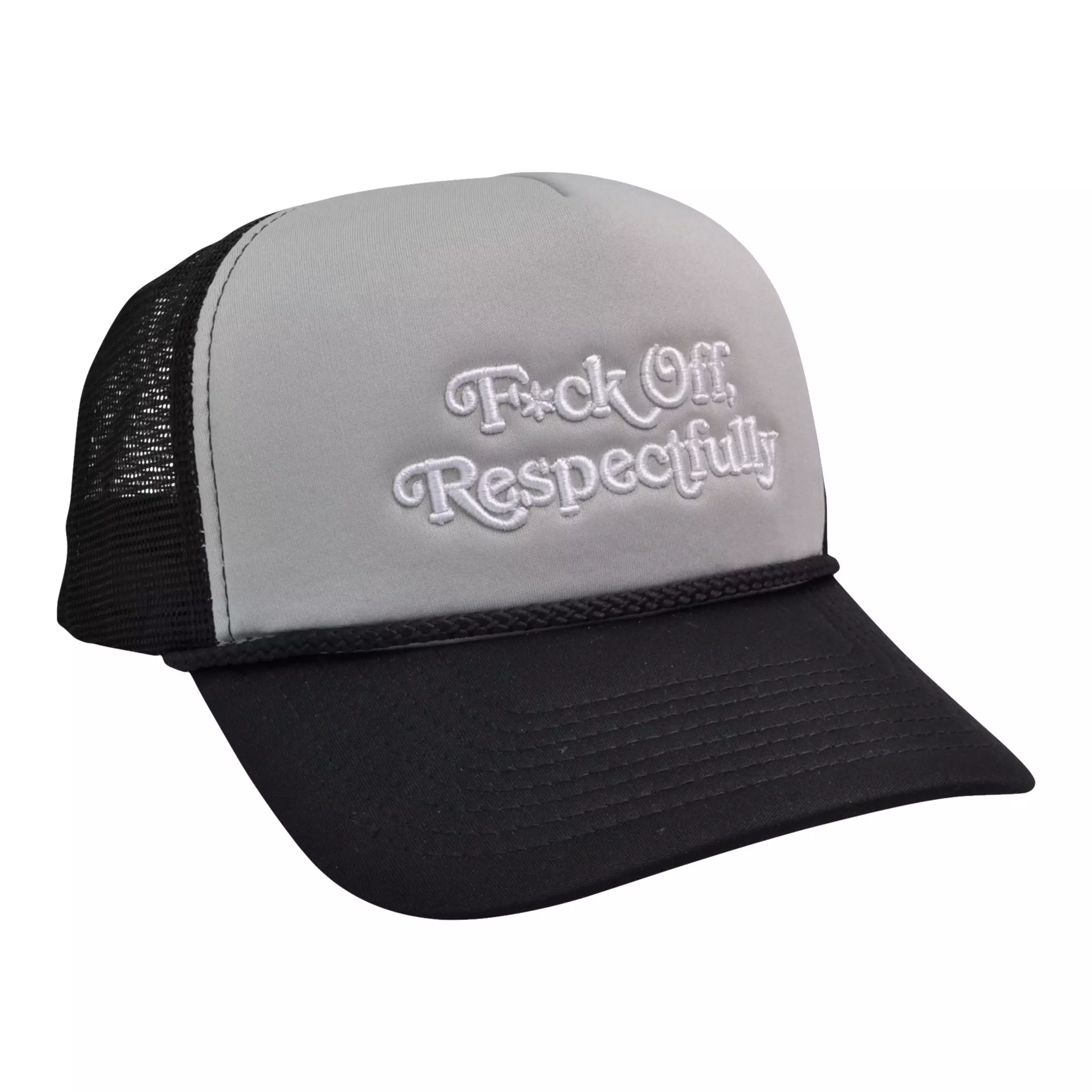 Field Grade Respectfully Trucker Snapback-Grey/Black - GREY/BLACK
