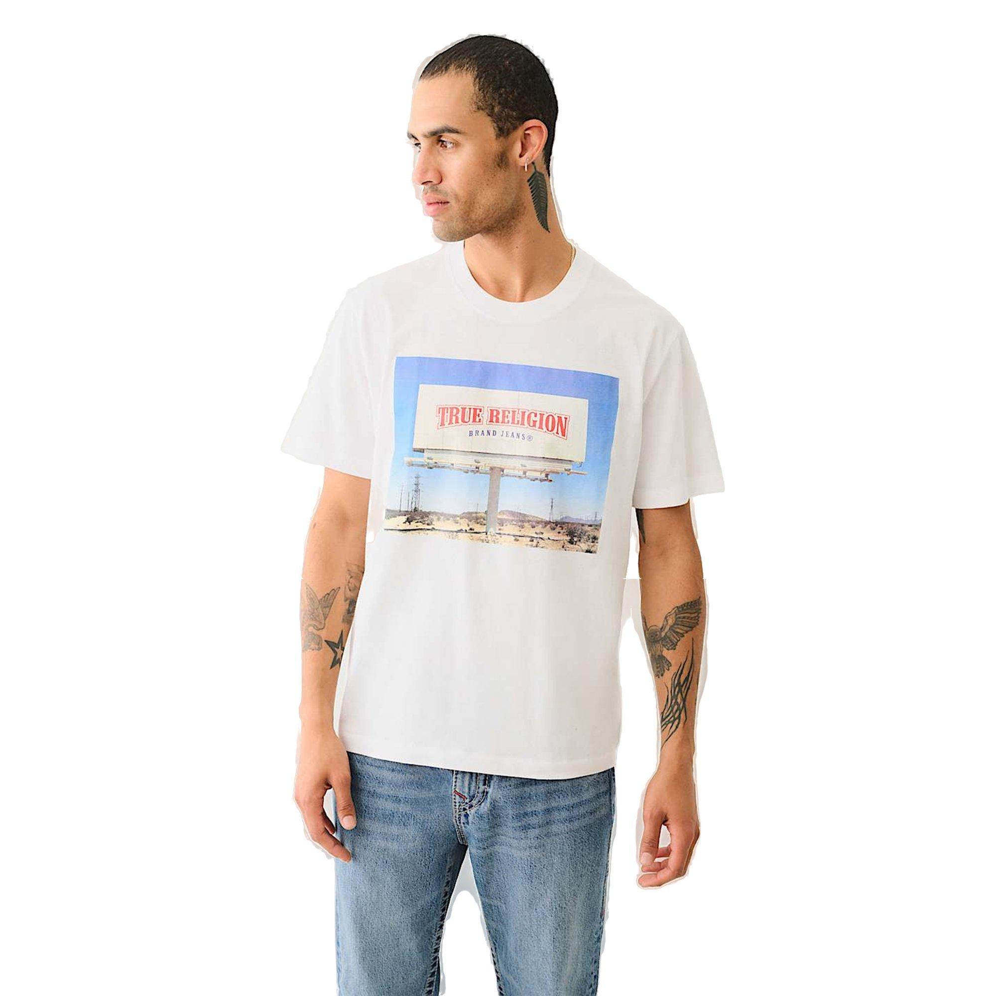 True Religion Men's Billboard Graphic Tee - WHITE