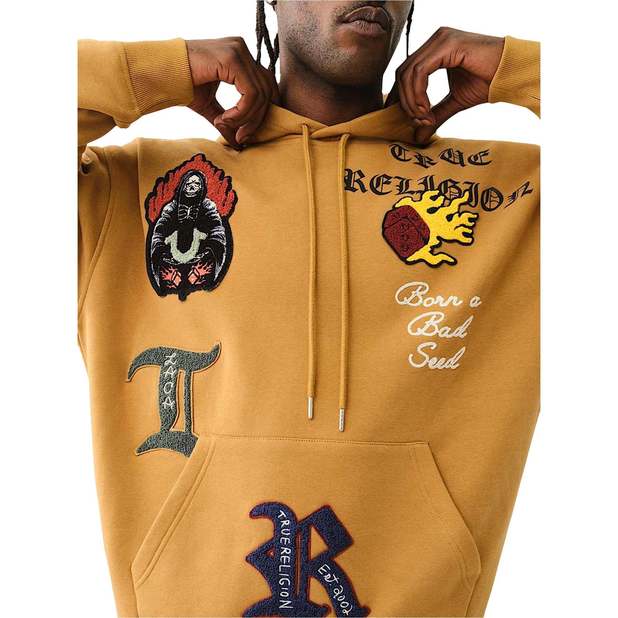 True Religion Logo Path Embroidery Pullover Men's Hoodie