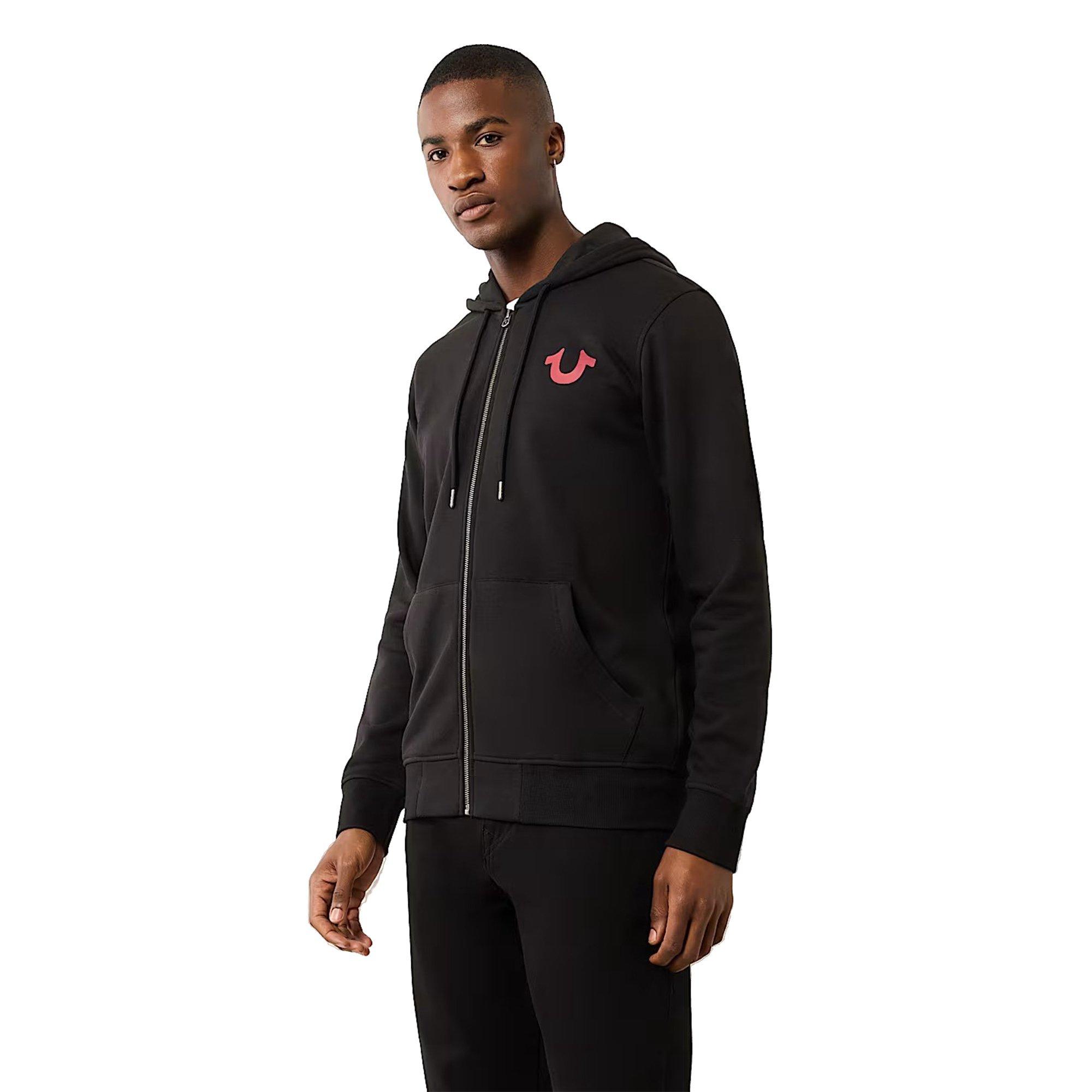 True Religion Men's Arch Logo Buddha Full-Zip Jacket - BLACK