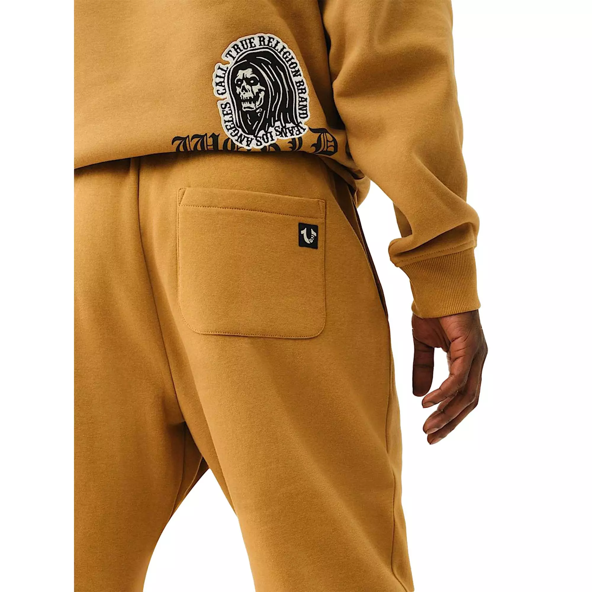 True Religion Men's Logo Patch Embroidery Joggers - BROWN