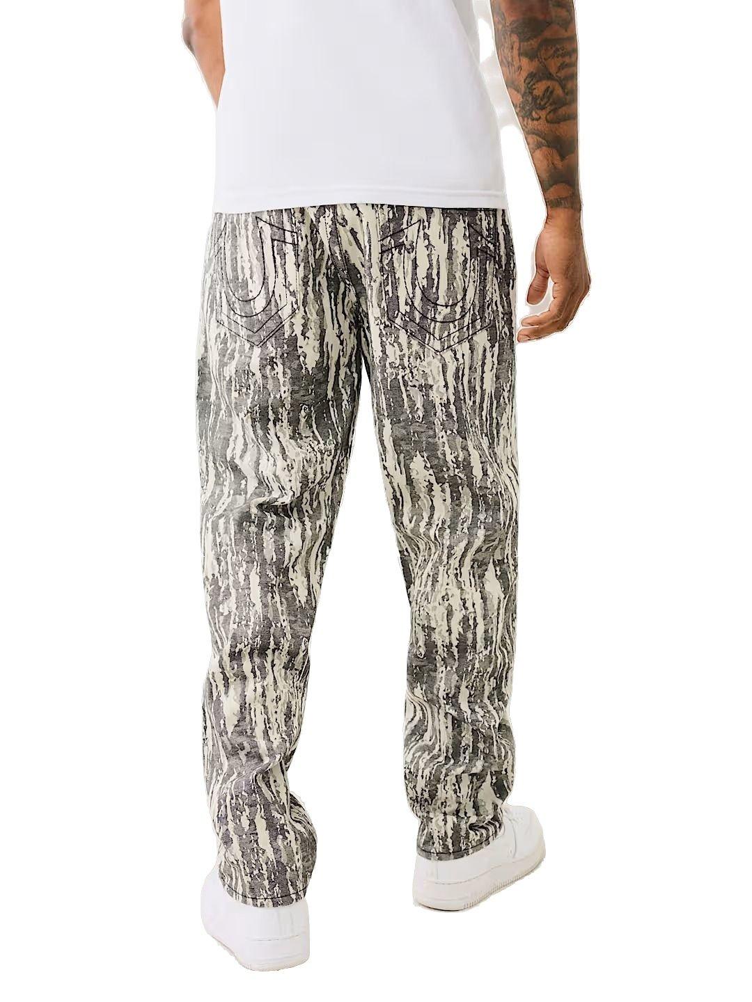 True Religion Men's Jacquard Bobby Big T Loose Fit Denim Jeans - GREY Thumbnail View 2