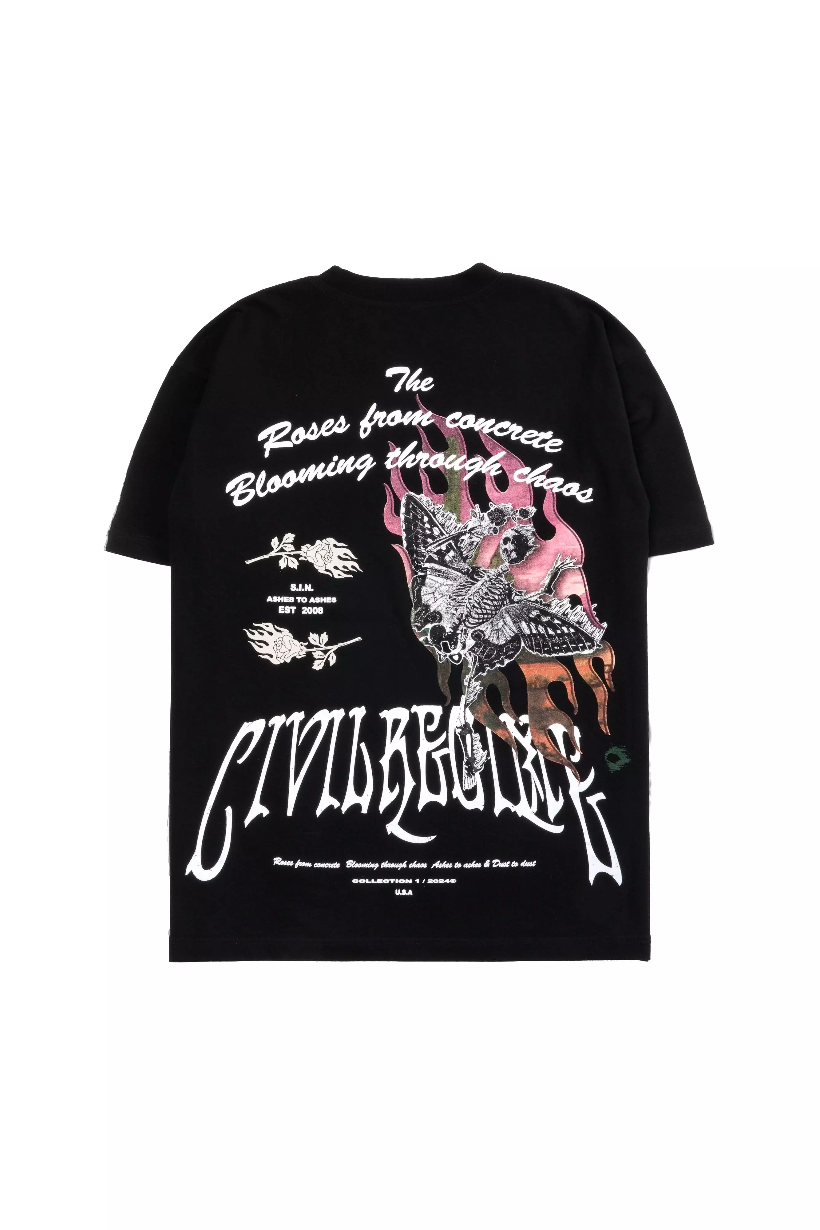 Civil Regime Men's Risen From Fire Oversized Tee - Black - BLACK