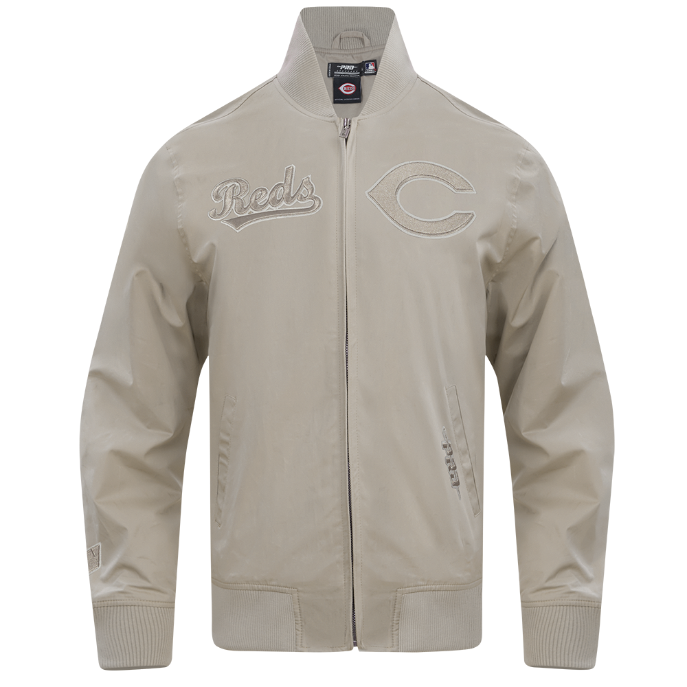 Pro Standard Men's Cincinnati Reds Wingspan Twill Jacket-Tan - TAN