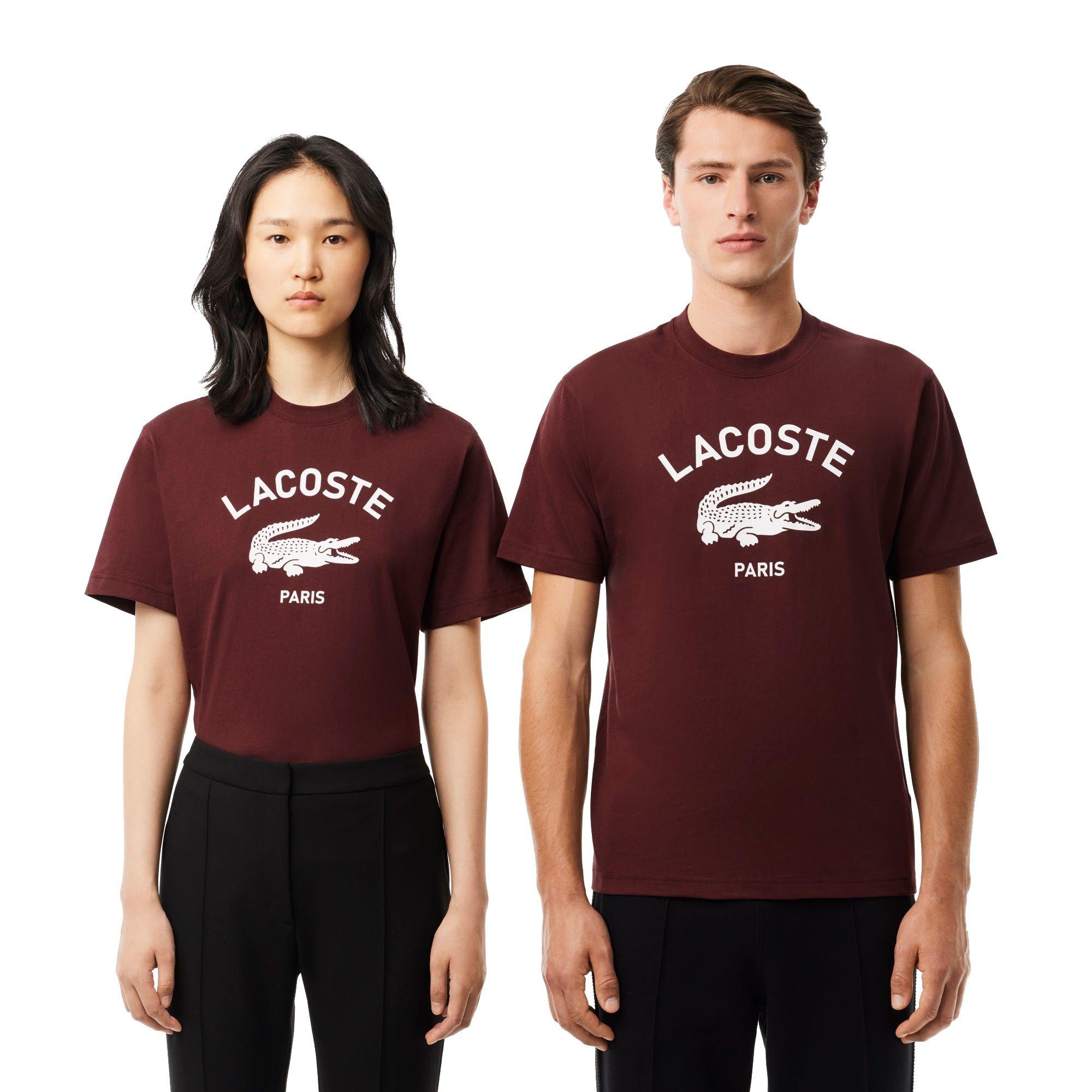 Lacoste Men's Classic Fit Large Croc Tee - BURGUNDY