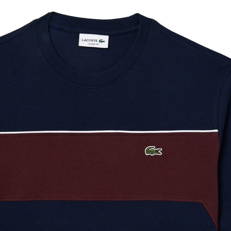 Lacoste Men's Colorblock Tee - Navy/Maroon - NAVY Thumbnail View 2