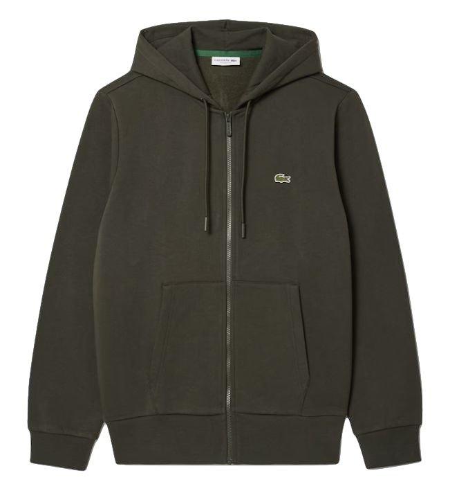 Lacoste Men's Solid Fleece Jacket - Olive - OLIVE