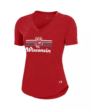 Under Armour Women’s Wisconsin Badgers Vneck Tshirt Size Medium Nwt 