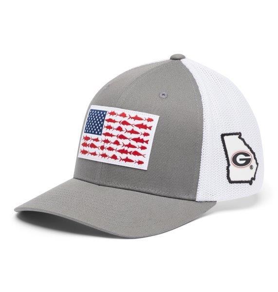 Men's Columbia Gray/White Dallas Cowboys PFG Ball Flex Hat