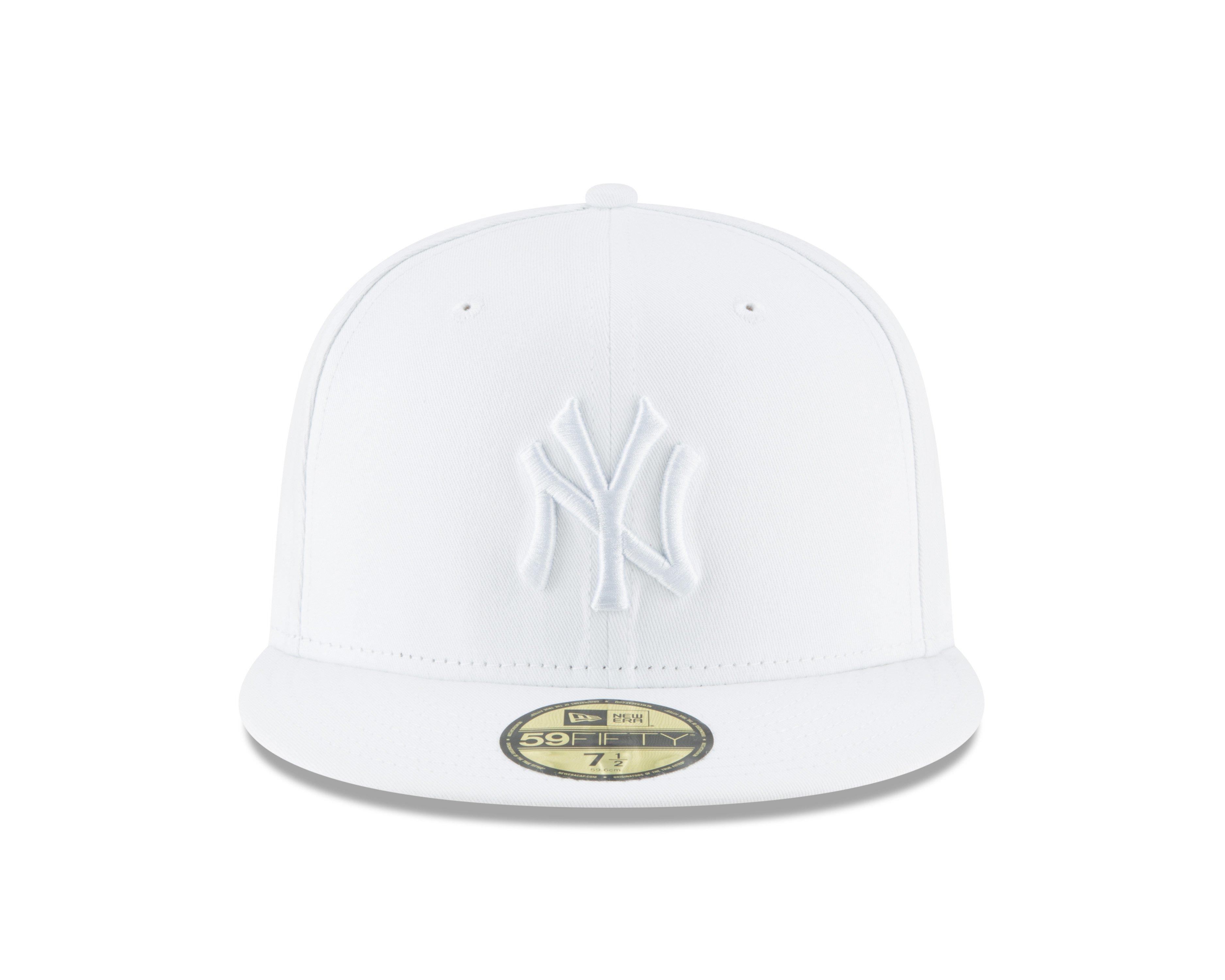 New Era New York Yankees 59FIFTY Fitted Cap - White - WHITE Thumbnail View 3