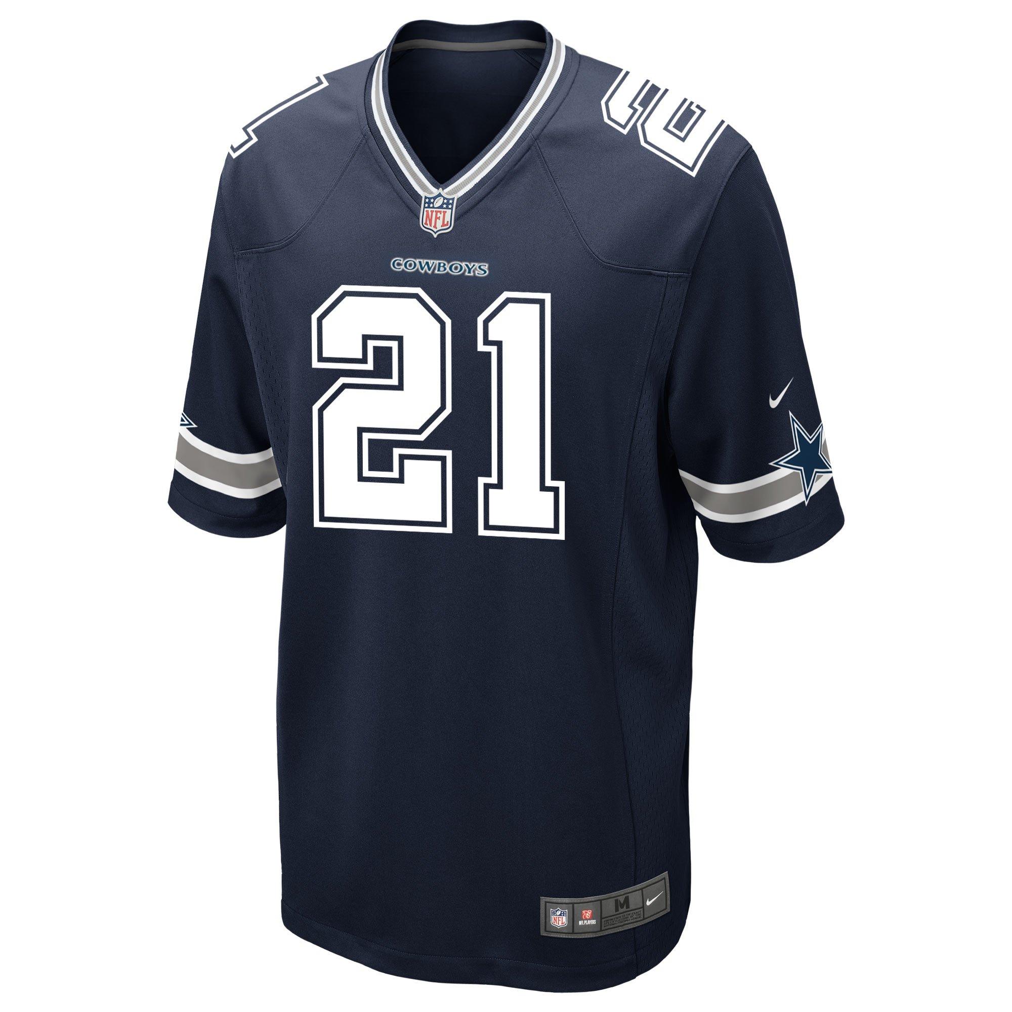 غطاء وسادة حرير Men's Dallas Cowboys #21 Ezekiel Elliott White 2020 Shadow Logo Vapor Untouchable Stitched NFL Nike Limited Jersey غطاء وسادة حرير