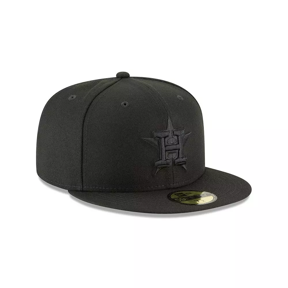 New Era Houston Astros MLB Basic 59FIFTY Fitted Hat-Black - BLACK