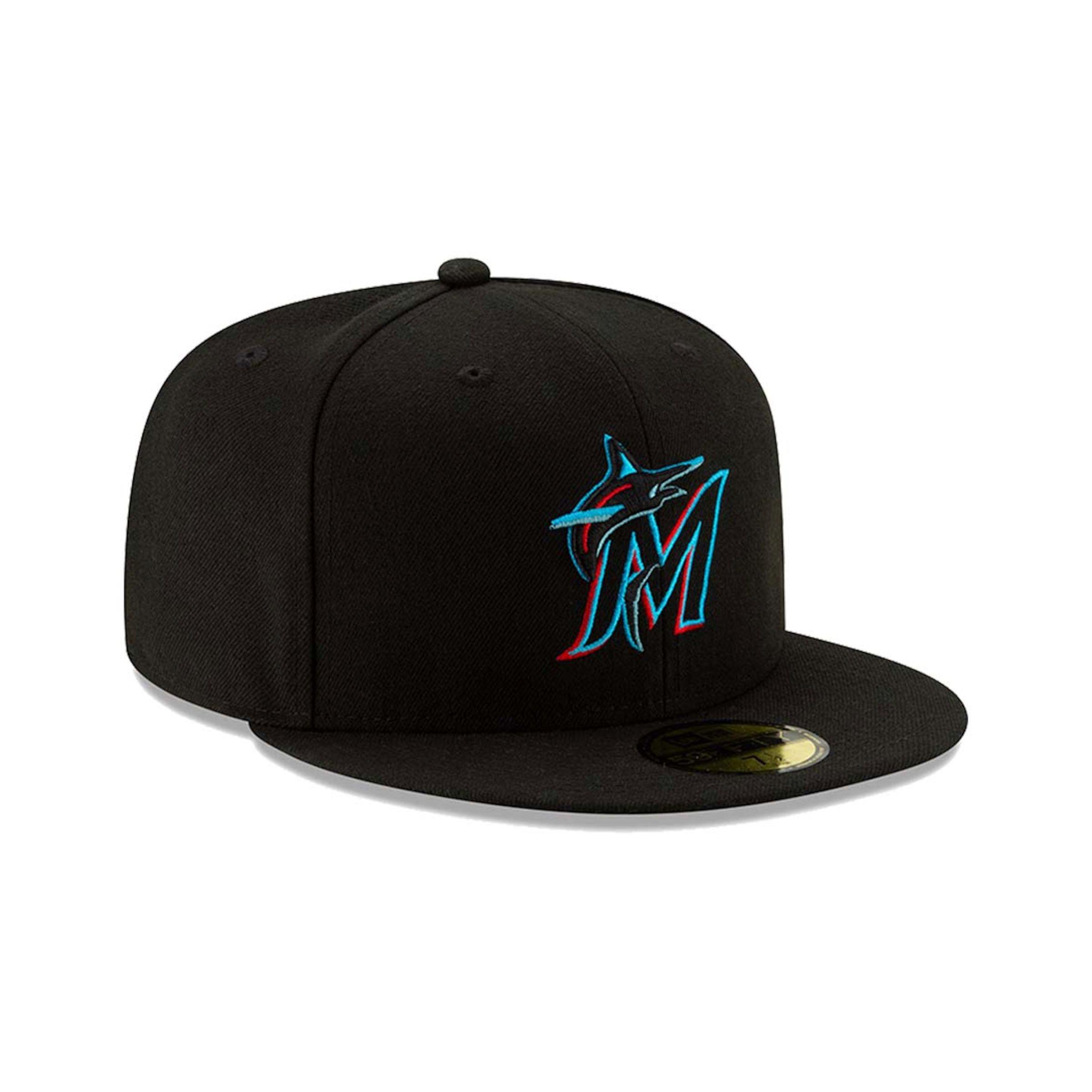 Miami Marlins New Era Authentic Collection On-Field 59FIFTY Fitted Hat - Black 7 5/8