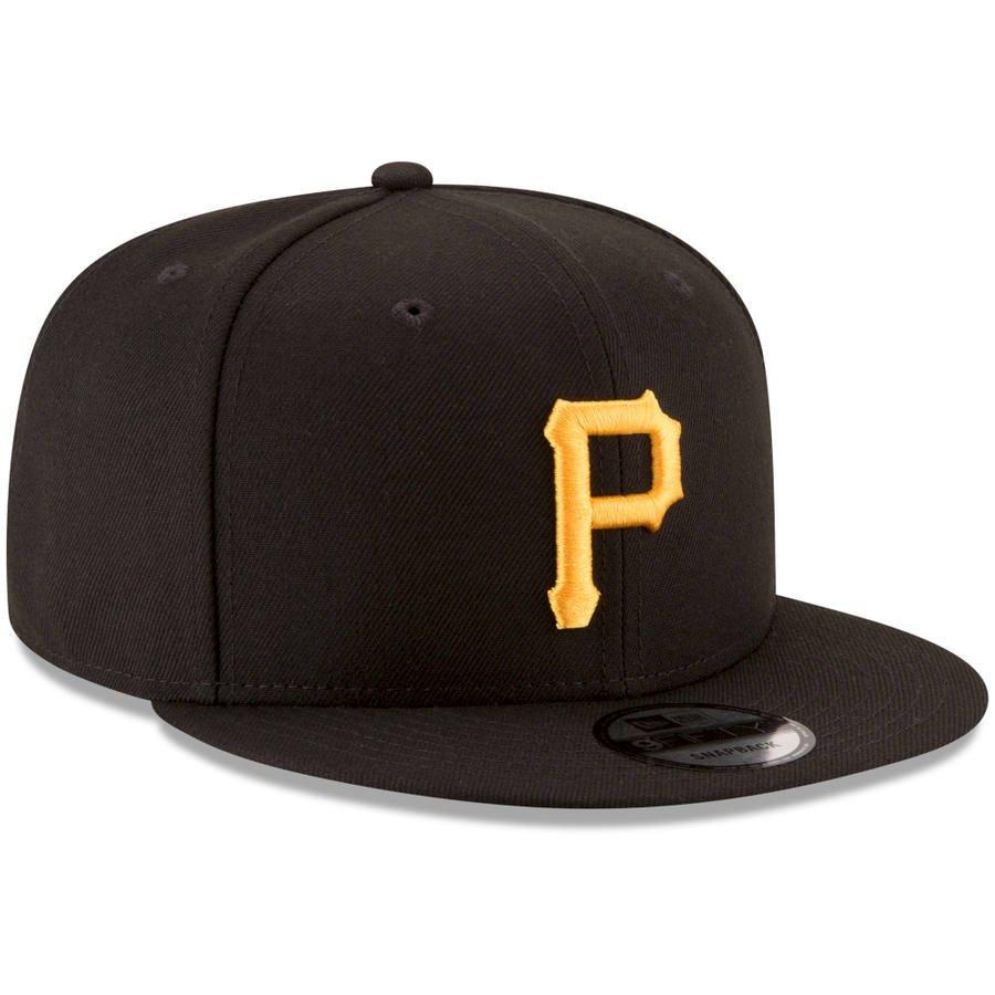 New Era Pittsburgh Pirates Basic 9FIFTY Snapback Hat - Black - BLACK Thumbnail View 3