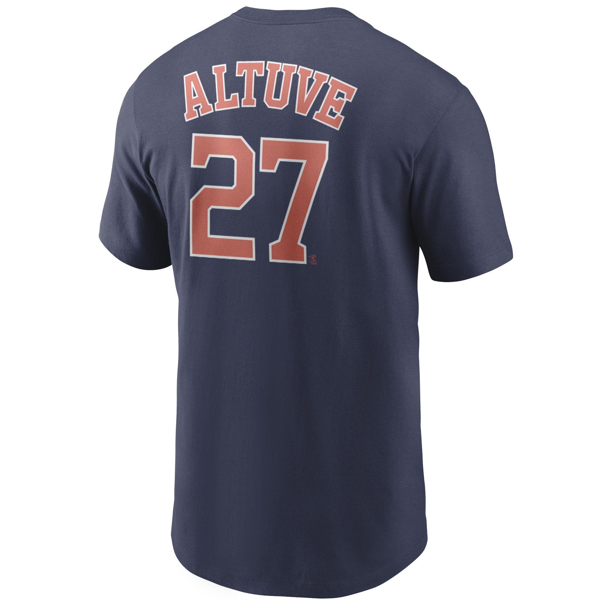 Nike Men's Houston Astros Jose' Altuve Name & Number MLB Short Sleeve Tee - NAVY Thumbnail View 1