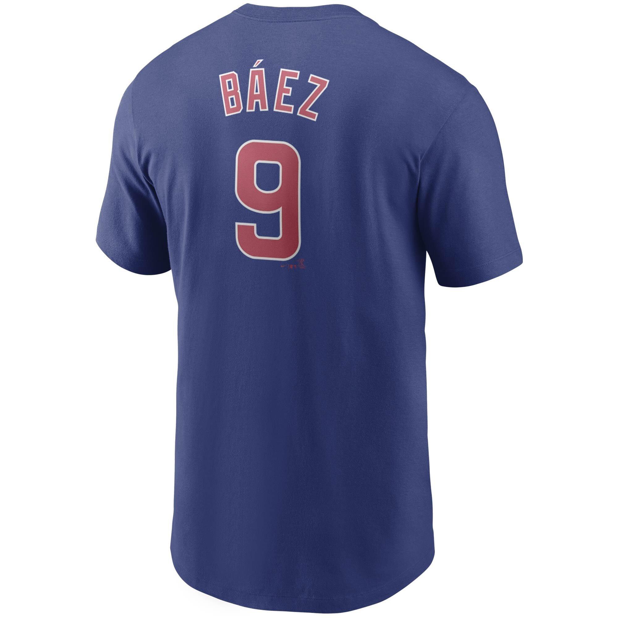 Javier Baez Chicago Cubs Boys Name and Number Short Sleeve T-Shirt - Blue