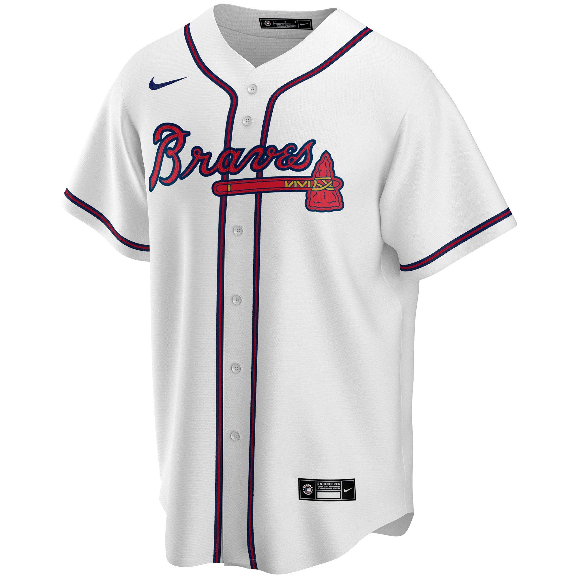 Nike Men's Atlanta Braves Ronald Acuna Jr. Replica MLB Jersey - WHITE Thumbnail View 2