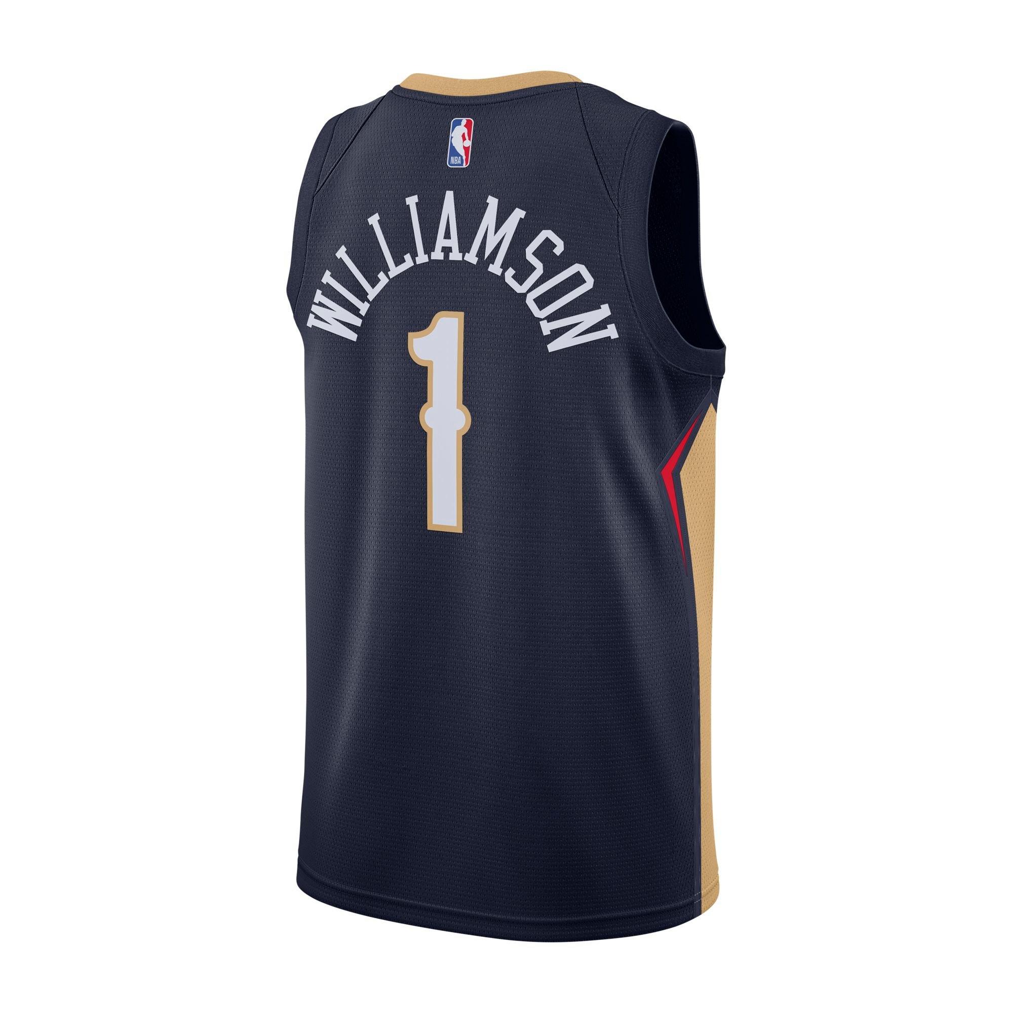 New Orleans Pelicans Black And Gold Zion Williamson Basketball Game Jersey  48