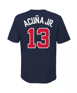 Men's Atlanta Braves Ronald Acuna Jr. Navy Big & Tall Replica Player  Alternate Jersey