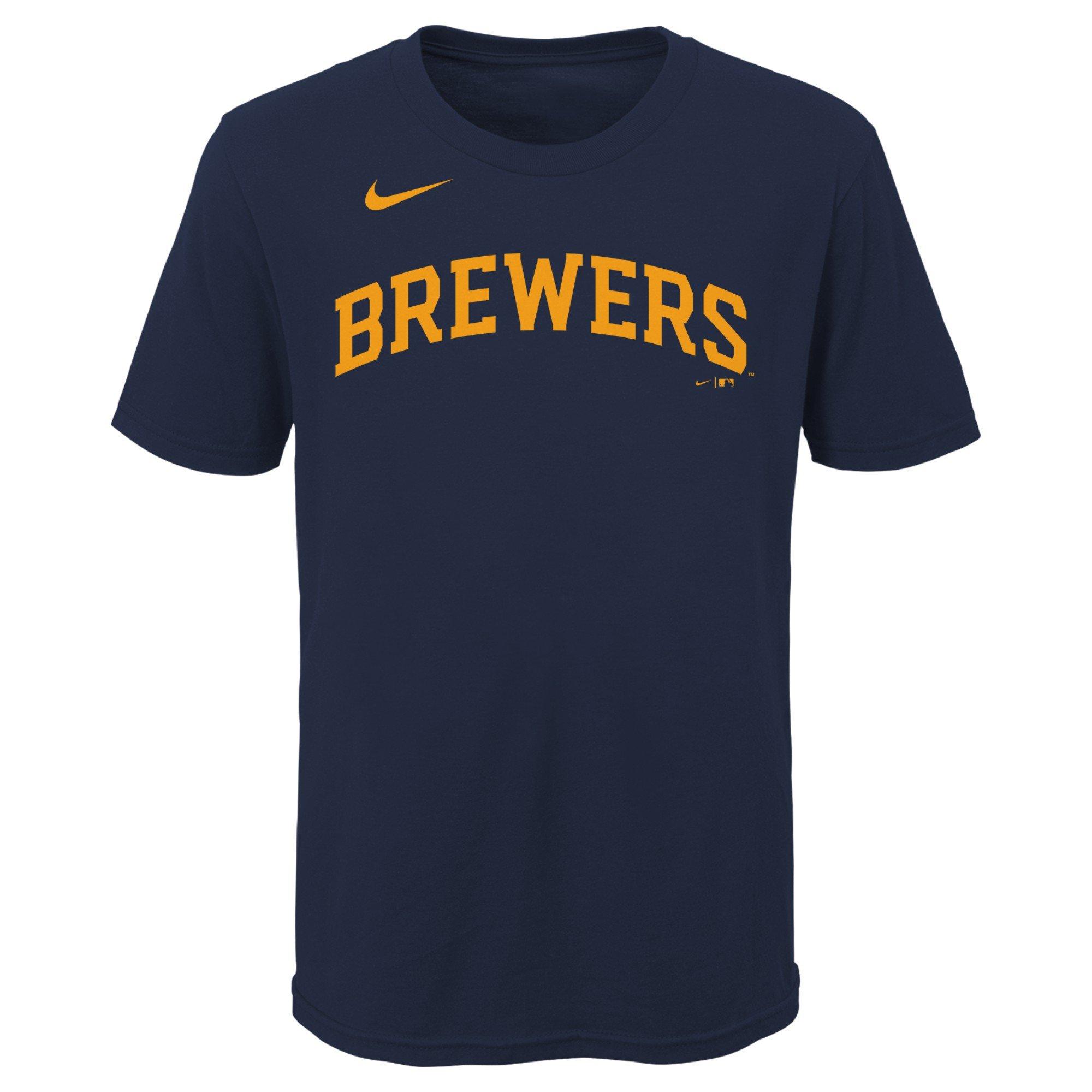 Nike Milwaukee Brewers Youth Name and Number Player T-Shirt Christian  Yelich