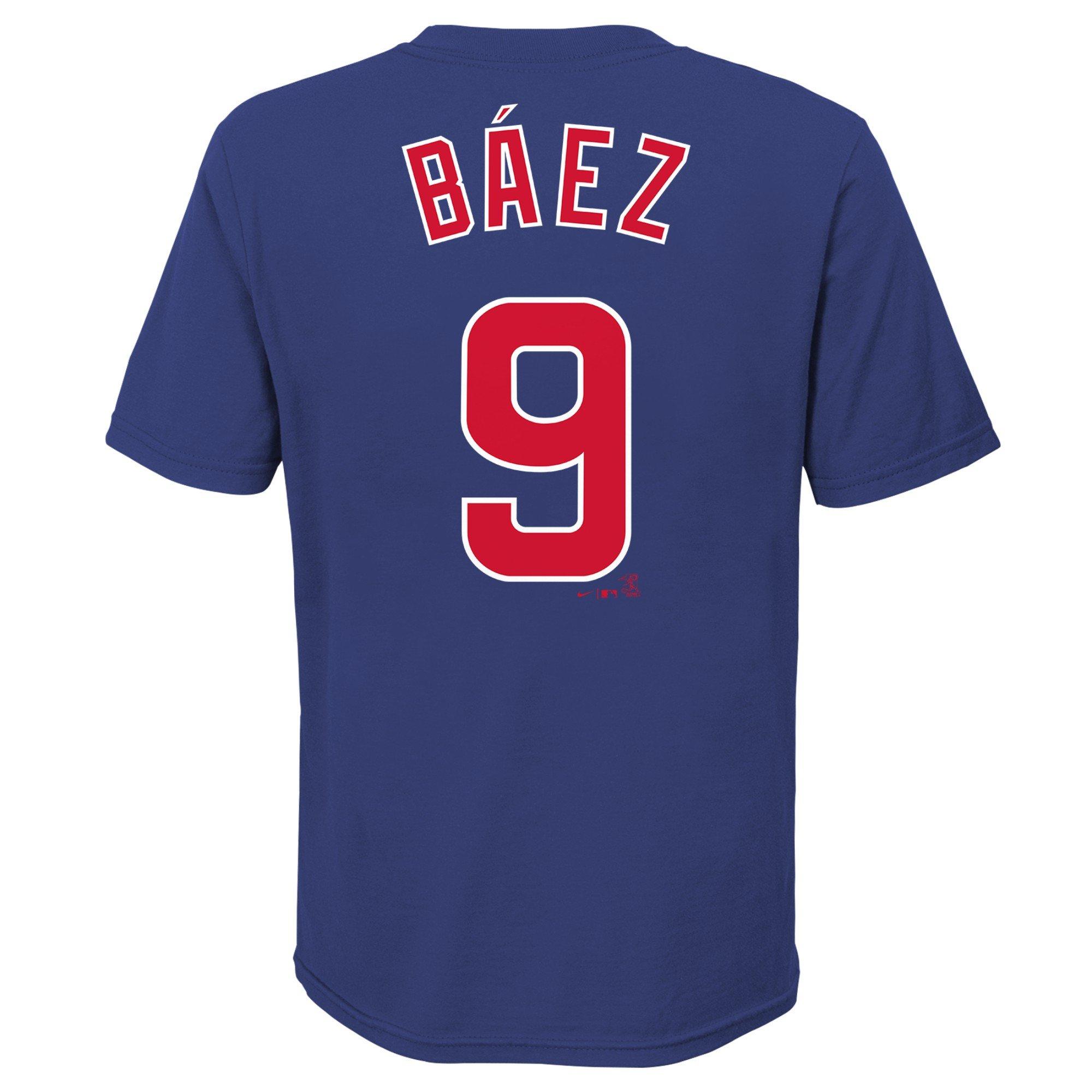 Women's Chicago Cubs Javier Baez Nike Royal Name & Number T-Shirt